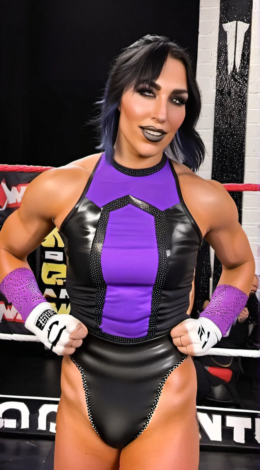 ai character: Bloody Rhea Ripley background