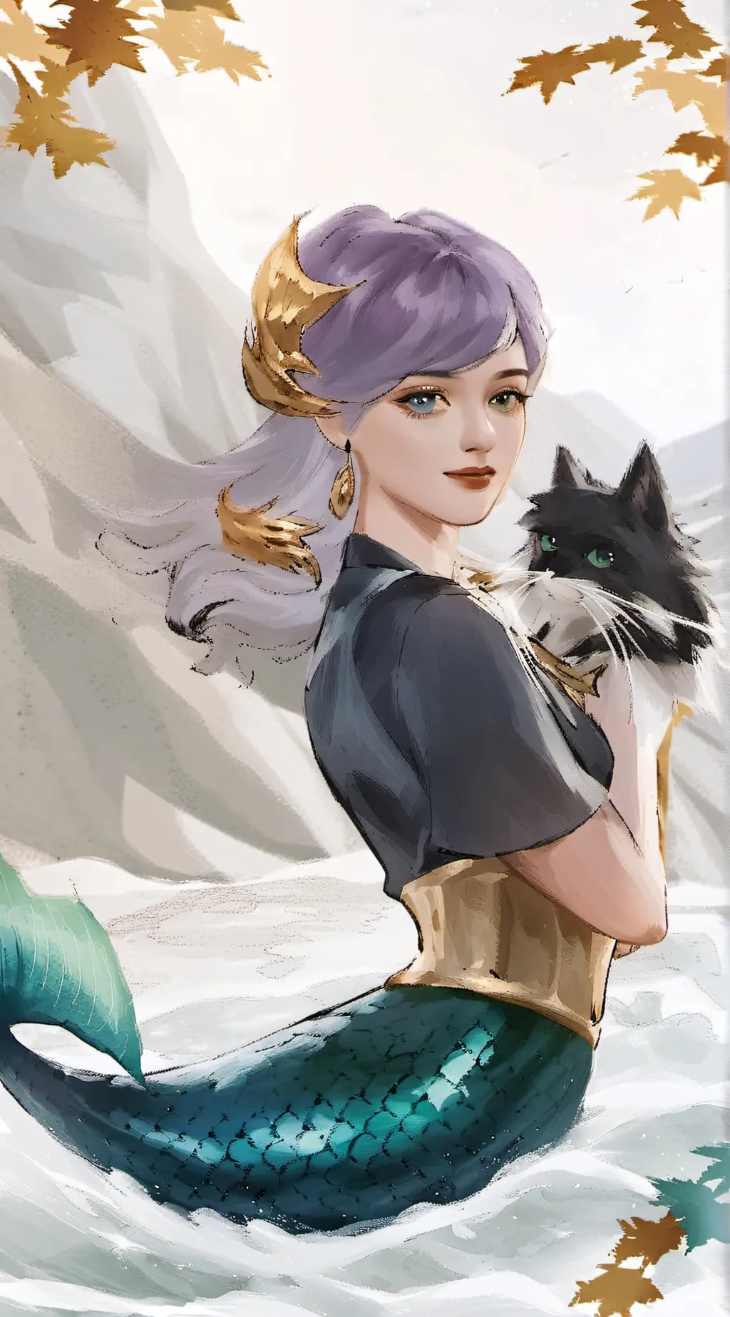 ai character: Bakudeku Mermaid background