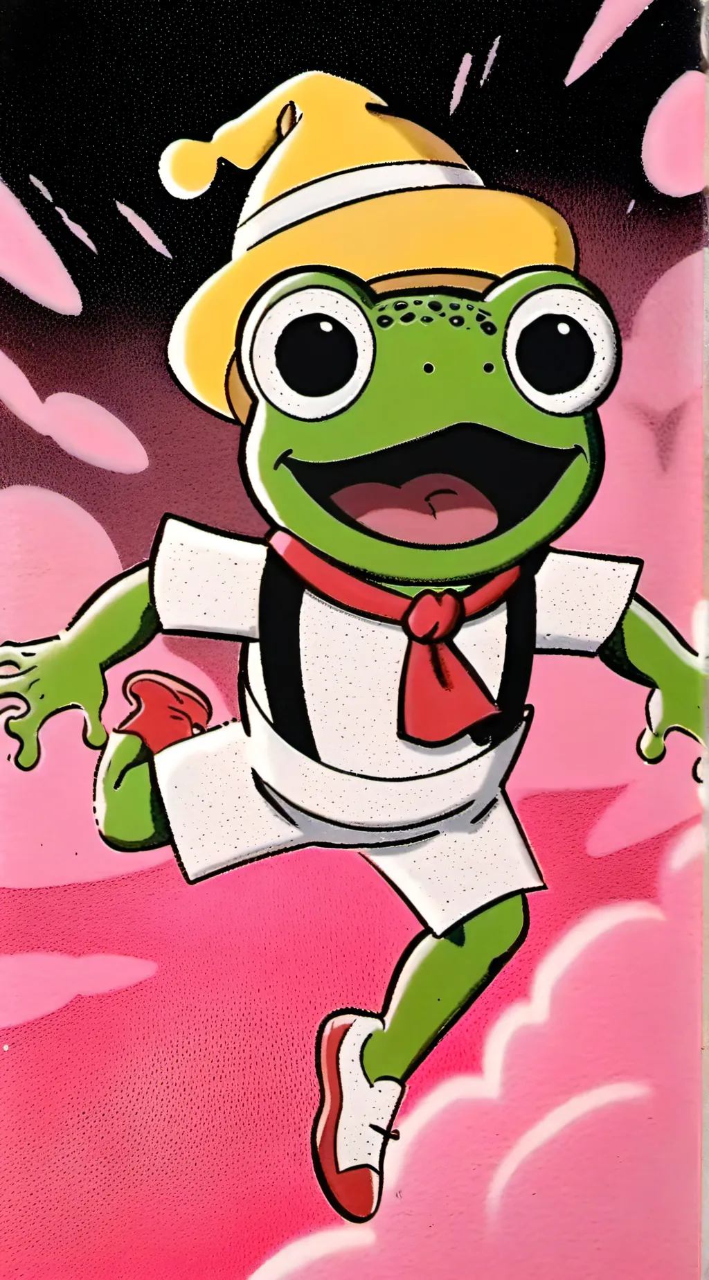 ai character: Rufus Ribbit background