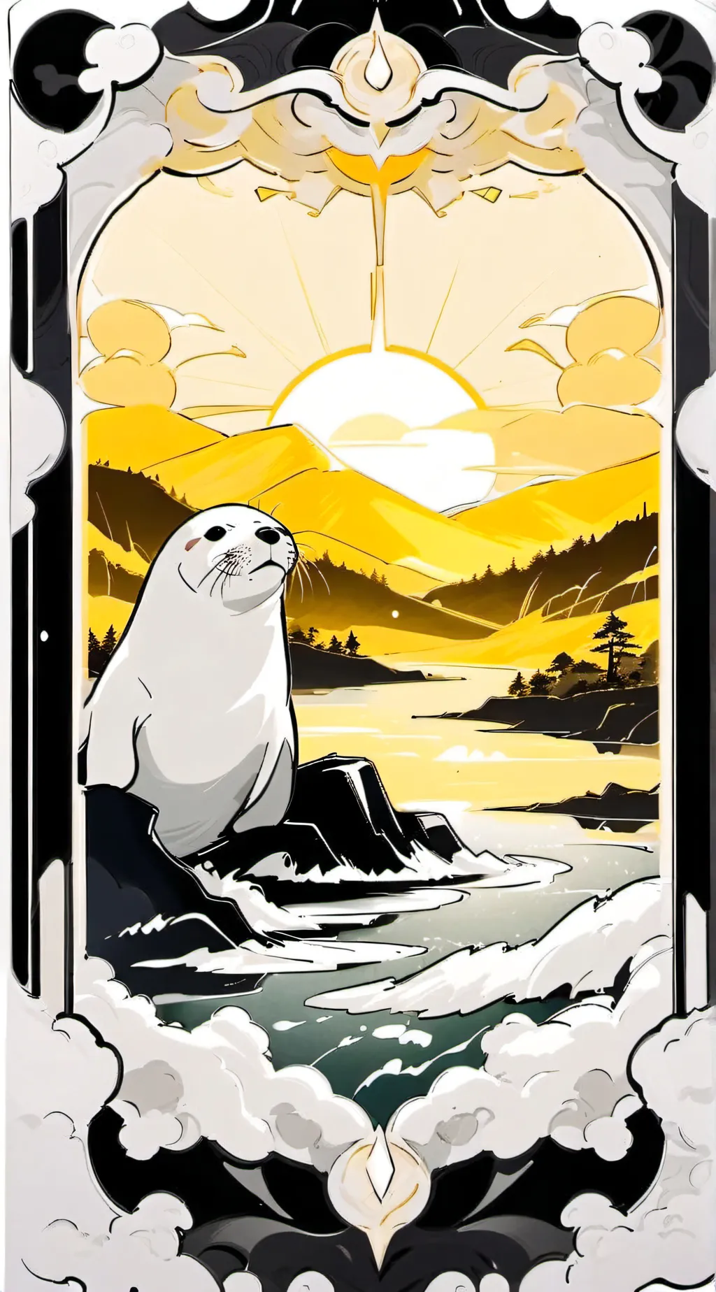 ai character: sea zoo background