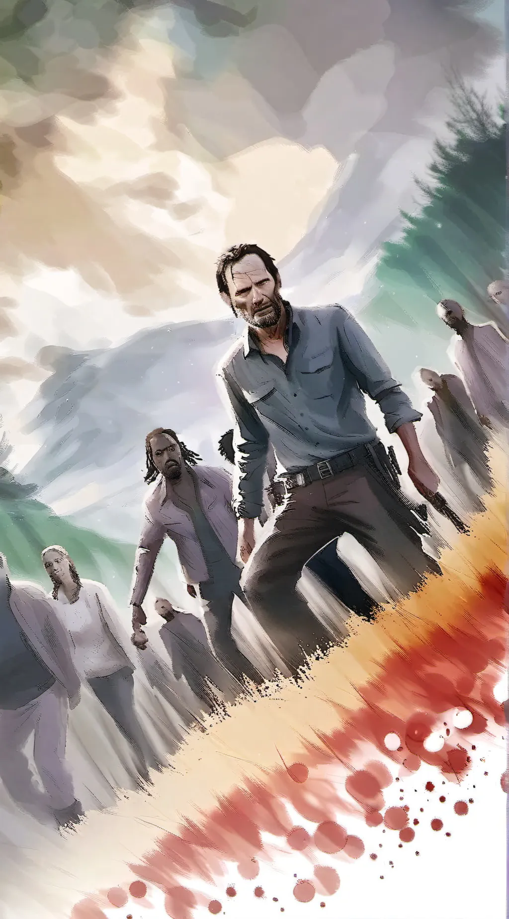ai character: the walking dead  background