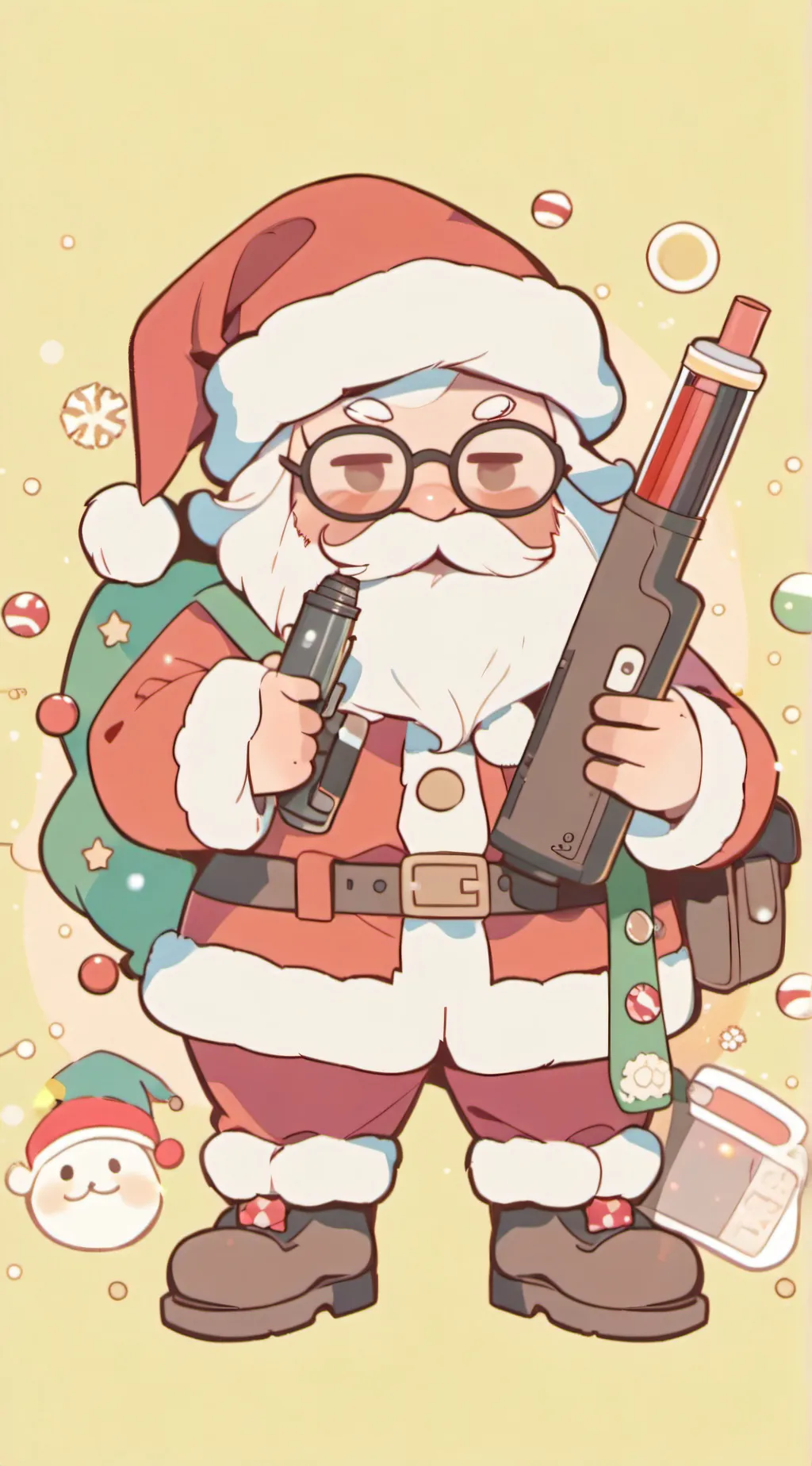 ai character: NOT Mrs. Claus background