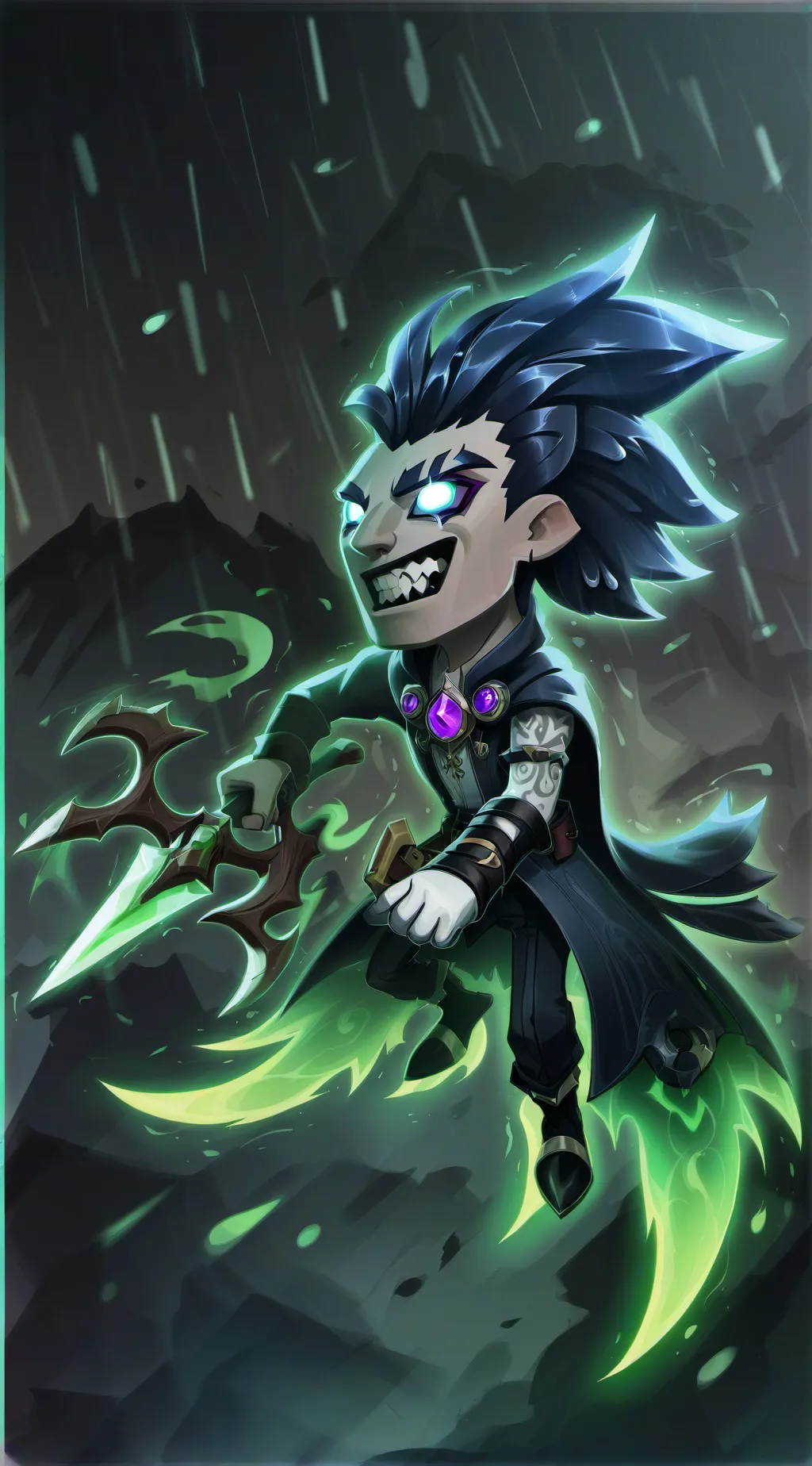 ai character: WOF.  background