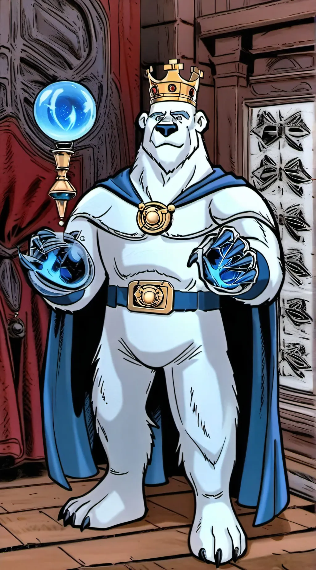 ai character: Polar bear Prince background