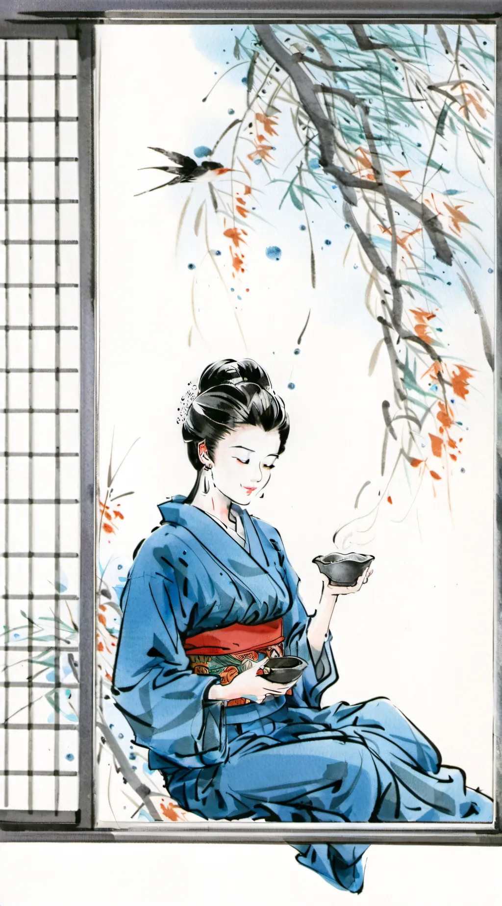 ai character: tea background