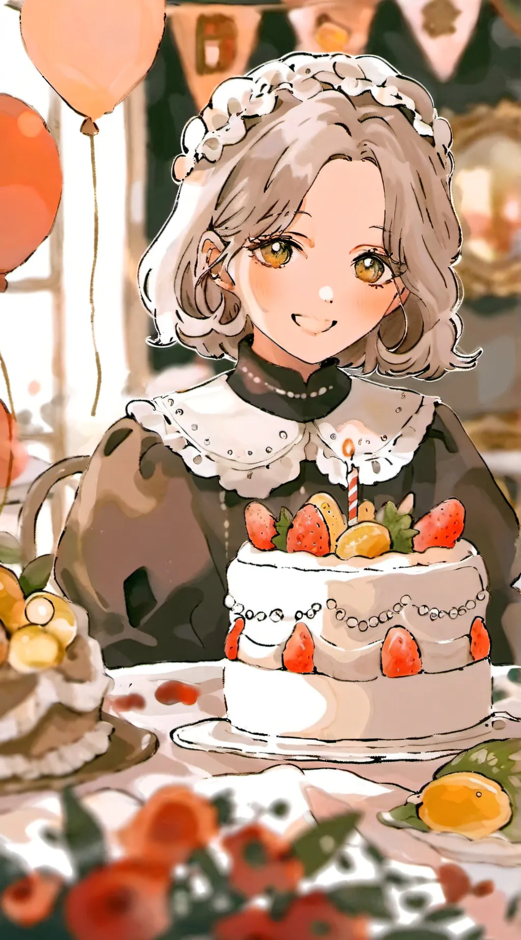 ai character: Happy b'day background
