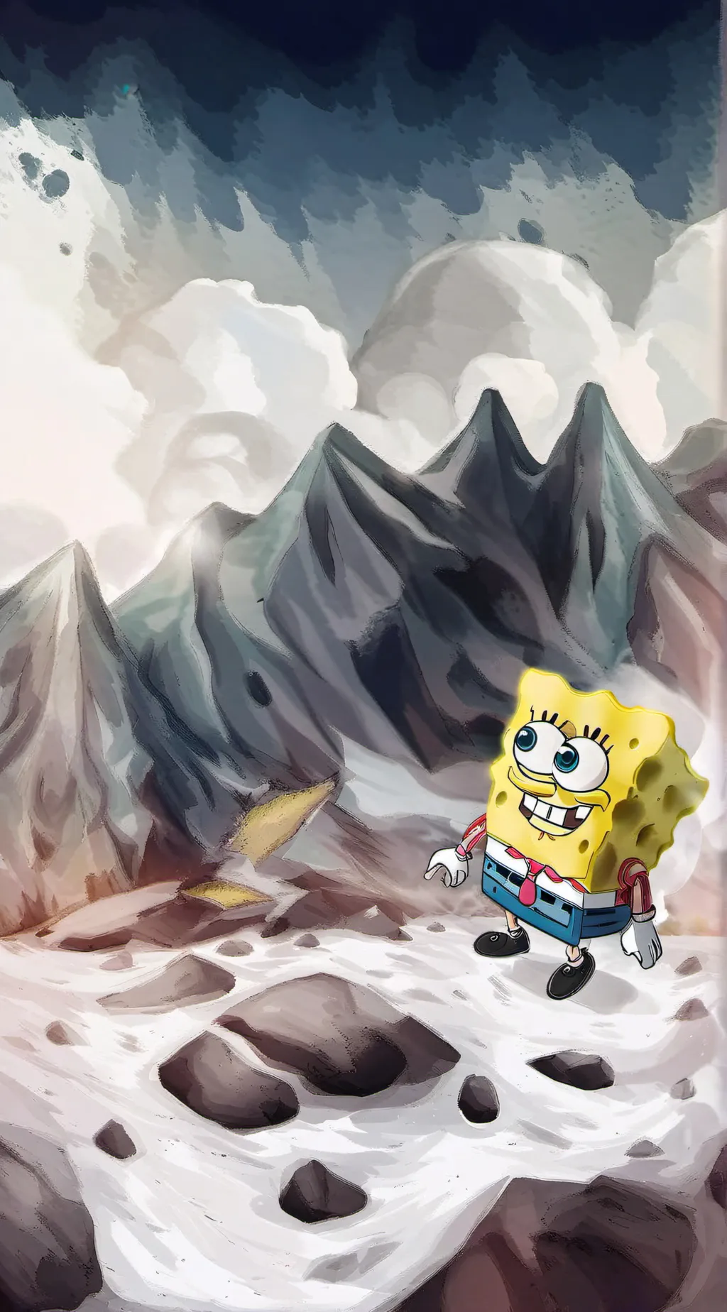 ai character: SpongeBob  background