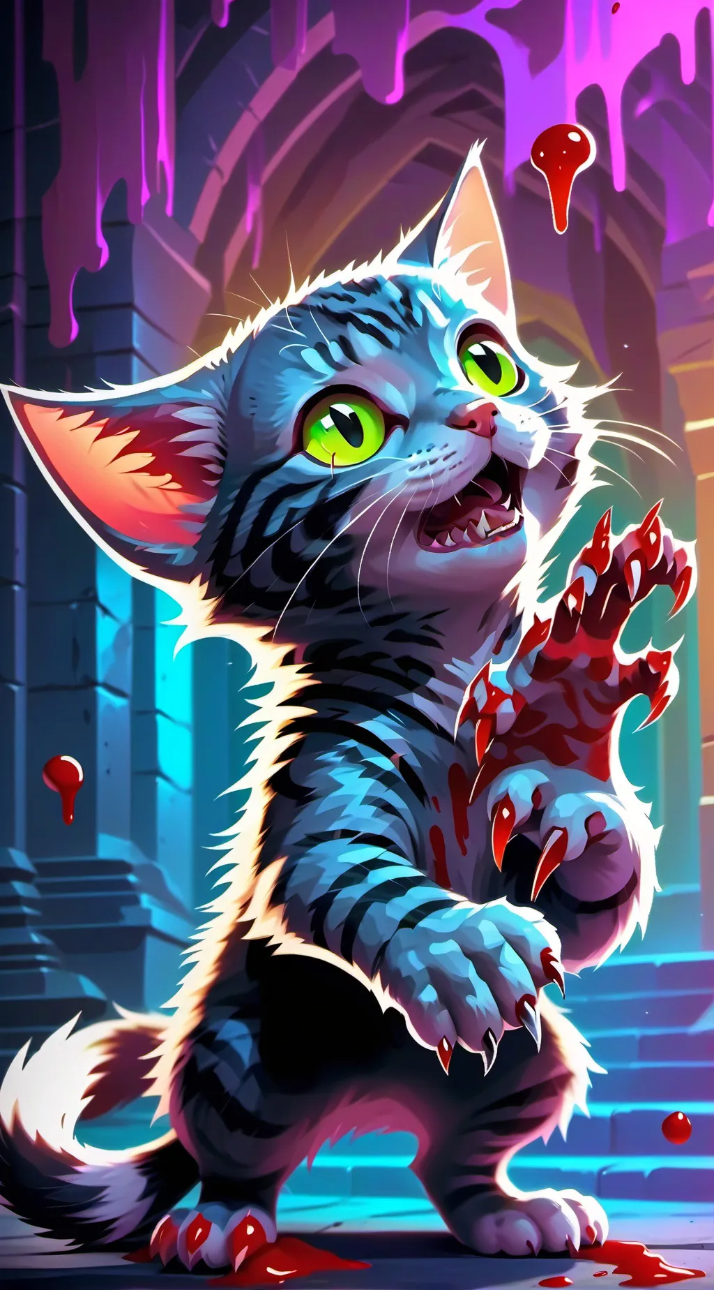 ai character: cat scratch background