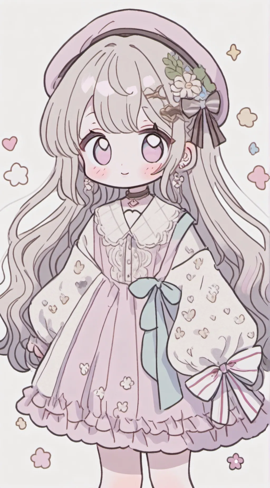ai character: Violet background