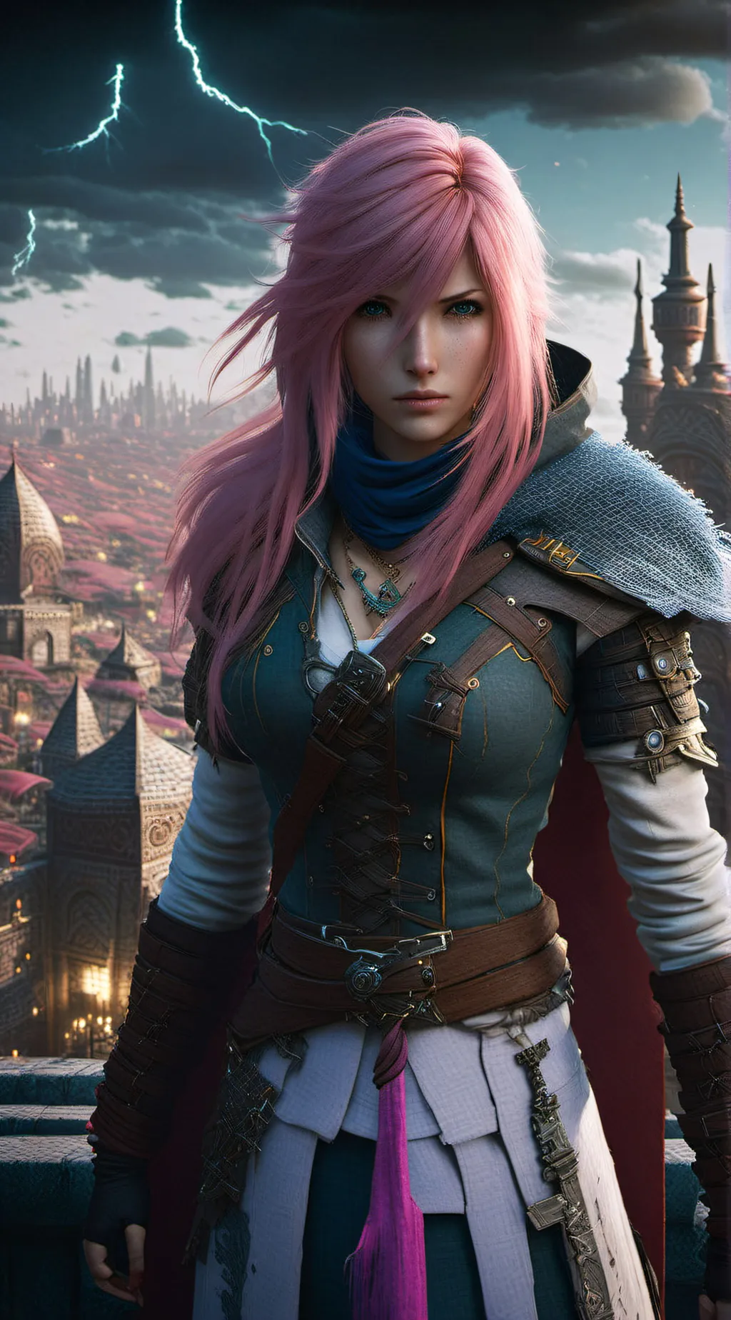 ai character: Lightning background