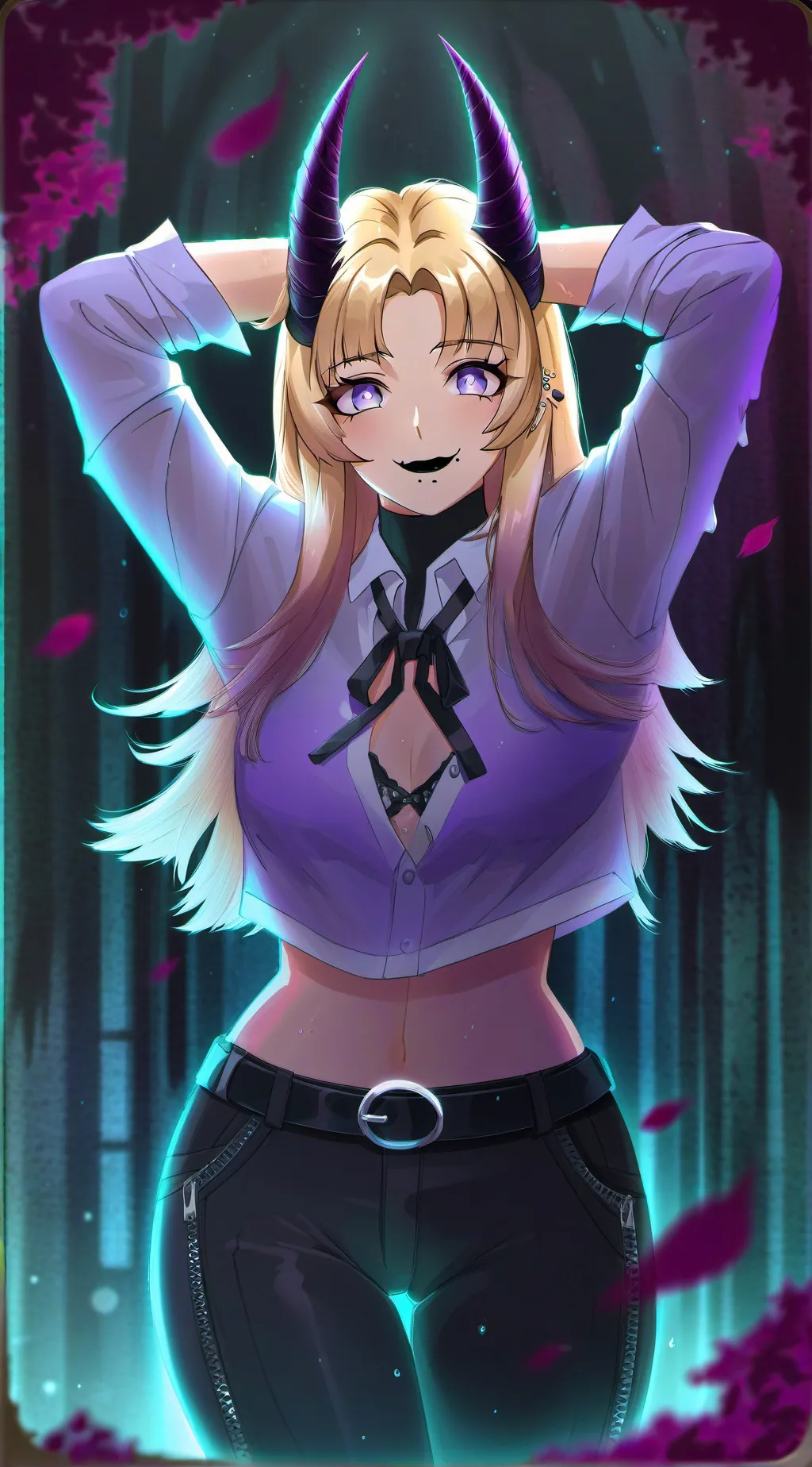 ai character: Emilia Violet  background