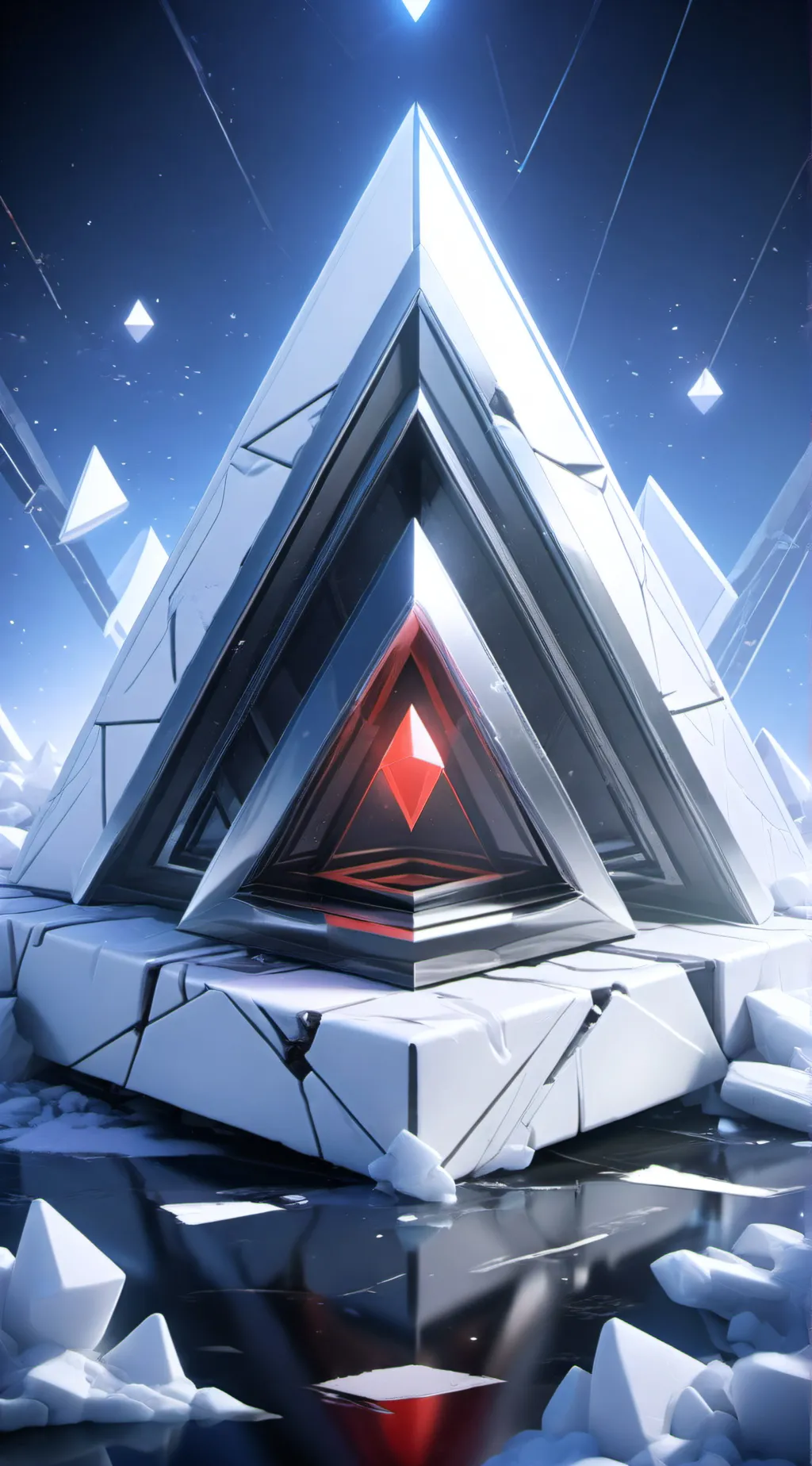 ai character: tetrahedron  background