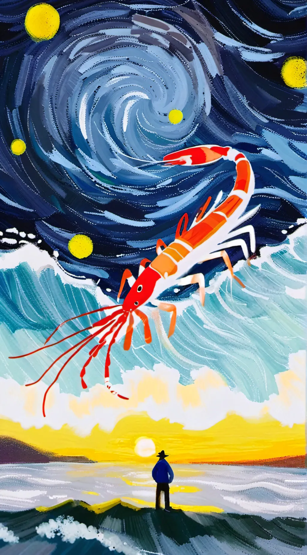 ai character: Shrimpo background