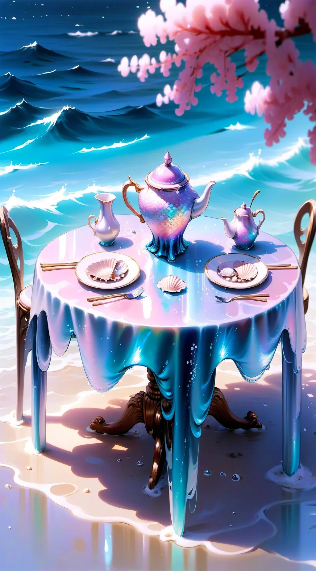 ai character: a simple tea party background