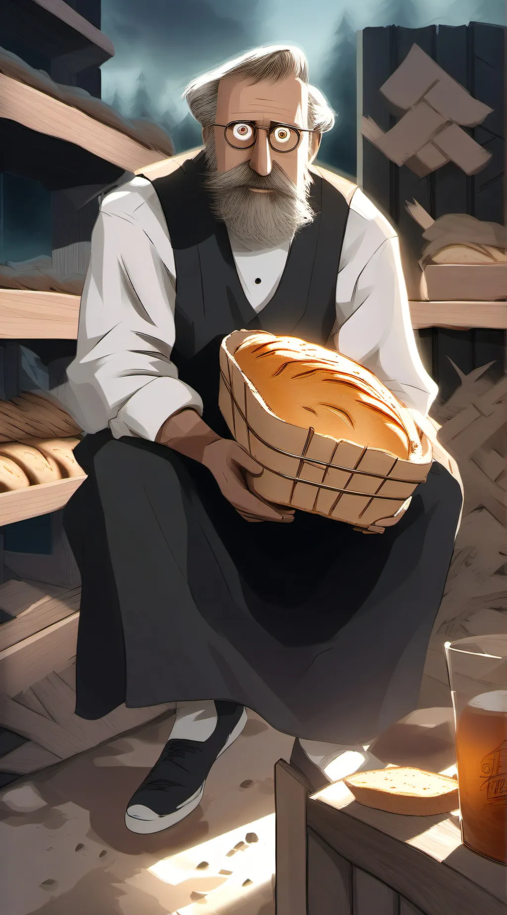 ai character: bernd das brot background