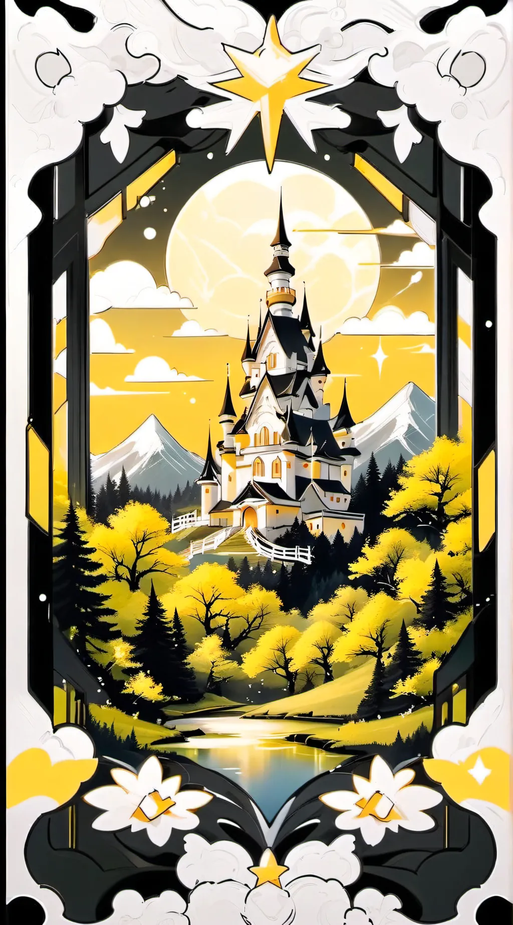 ai character: Wonderful woodland background