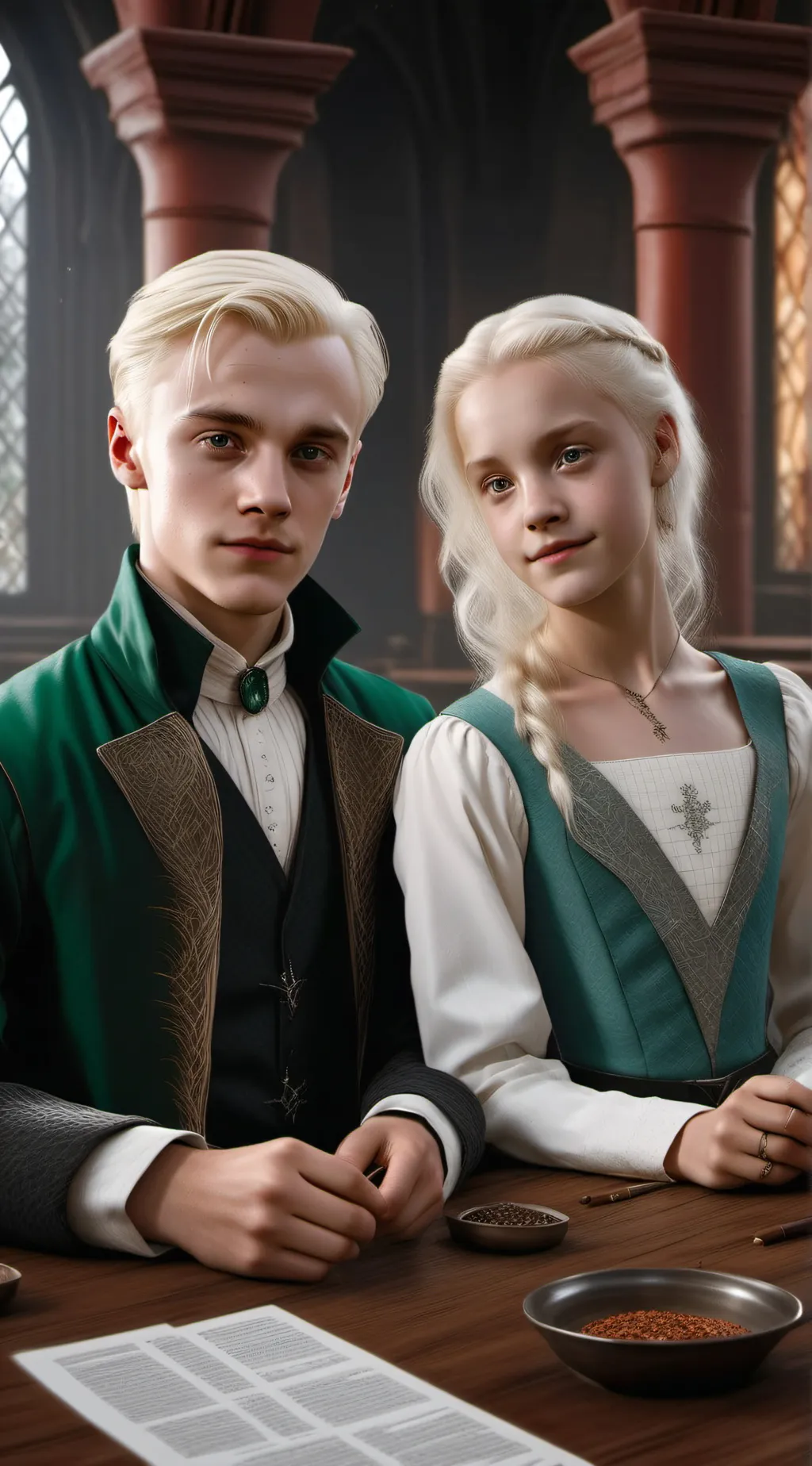 ai character: Draco und Lisa background