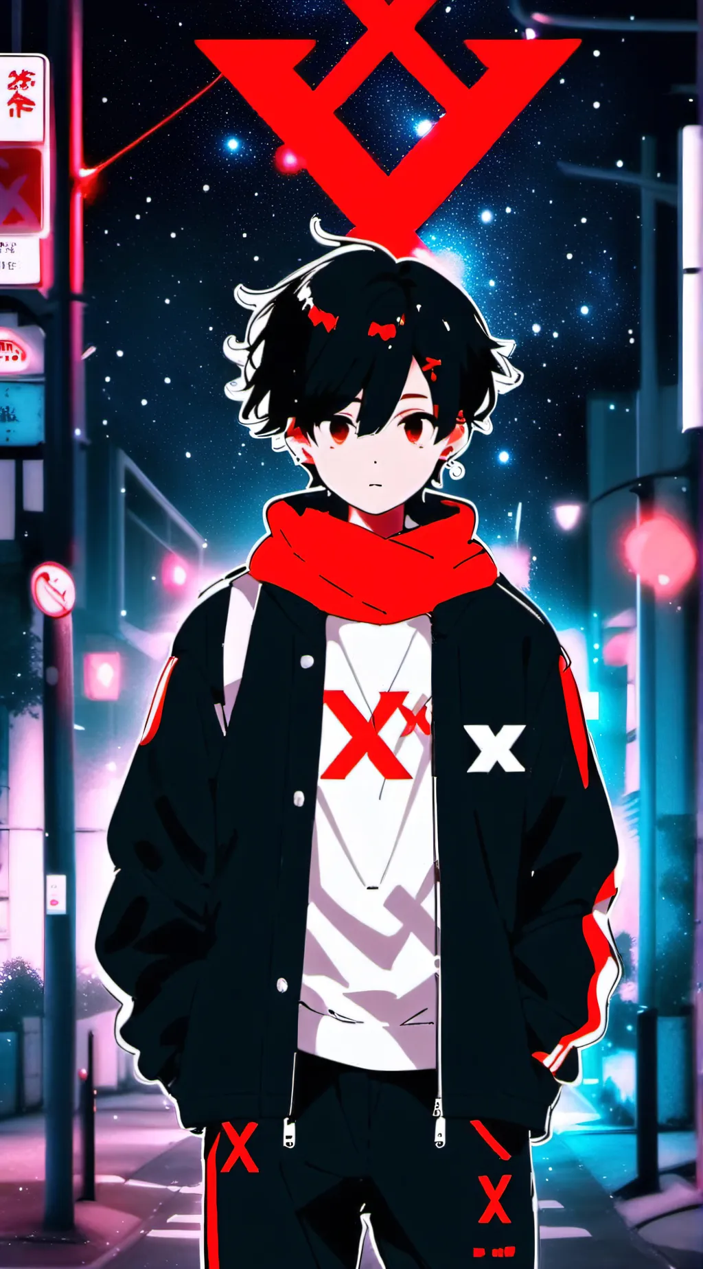 ai character: Scarlet background