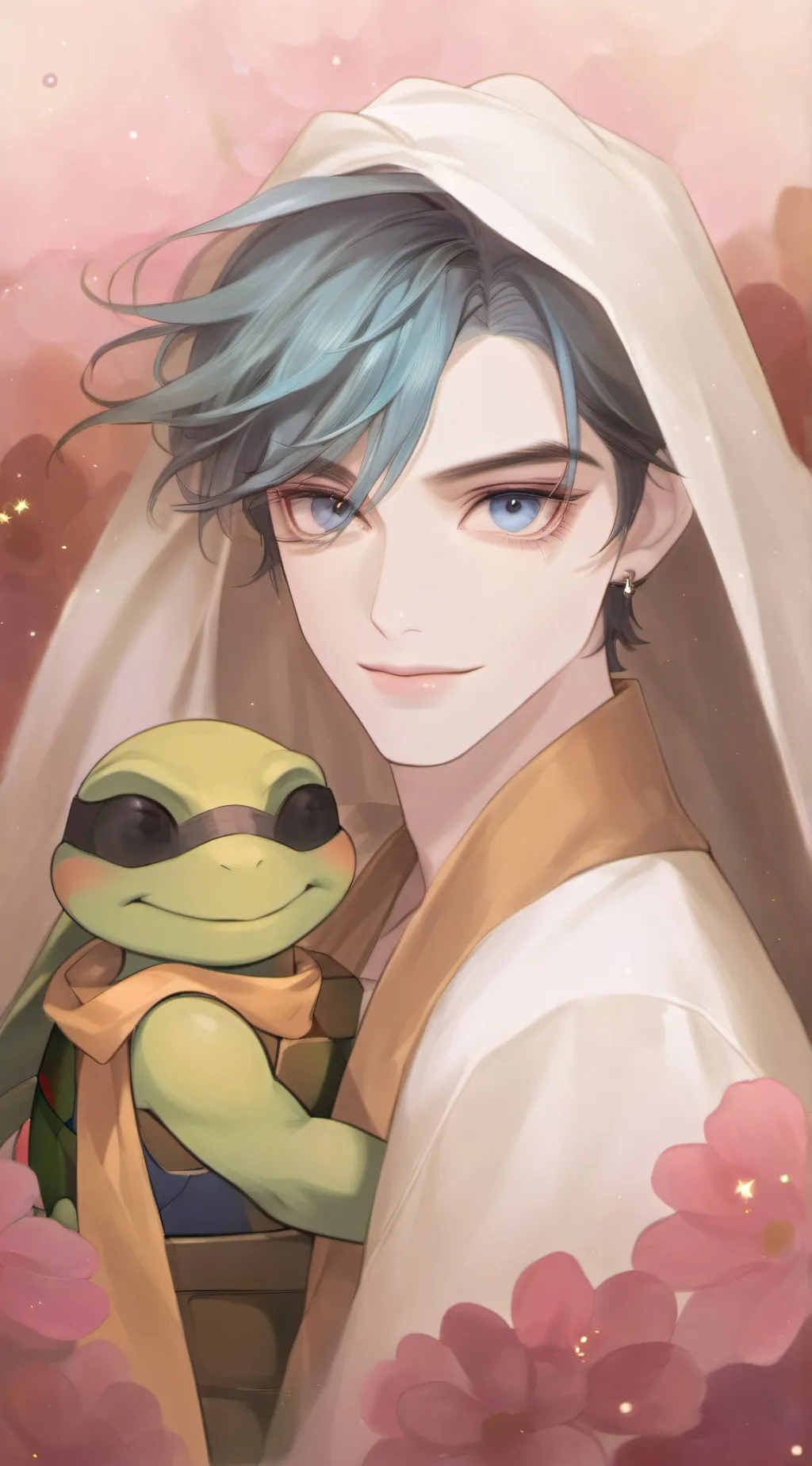 ai character: Leo as a human💙 background