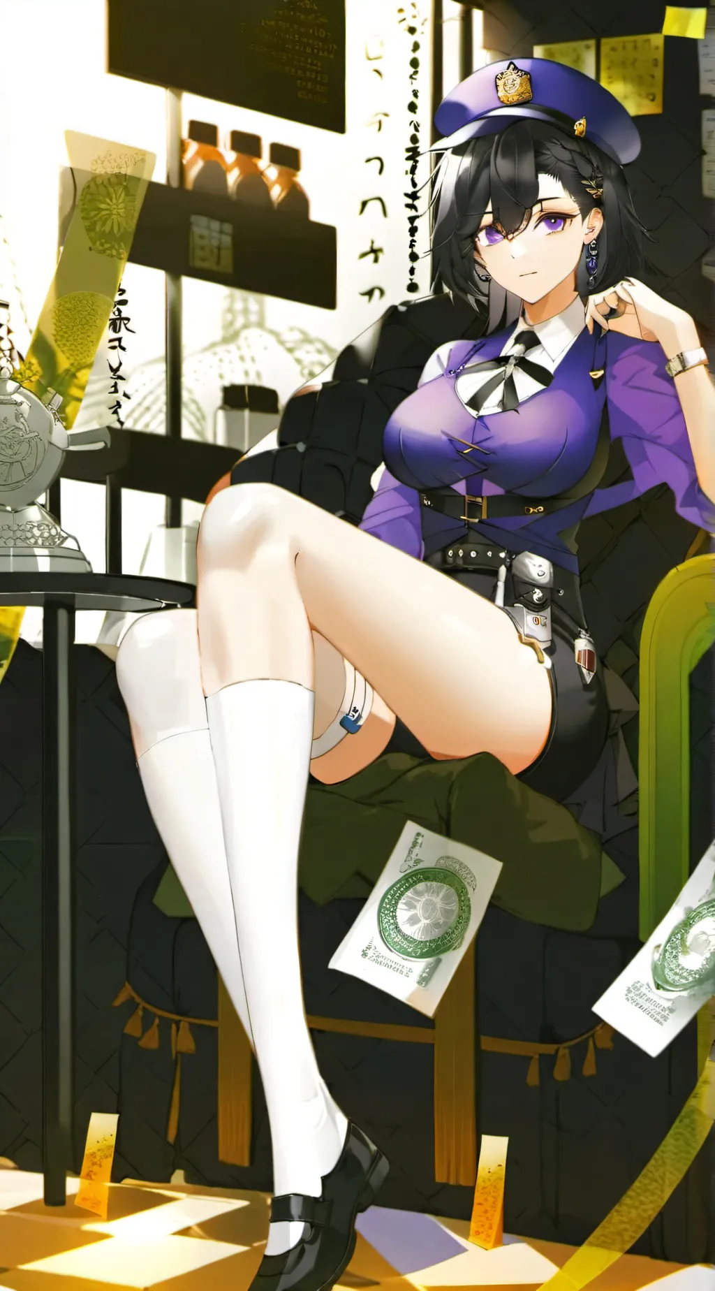 ai character: Purple Girl background