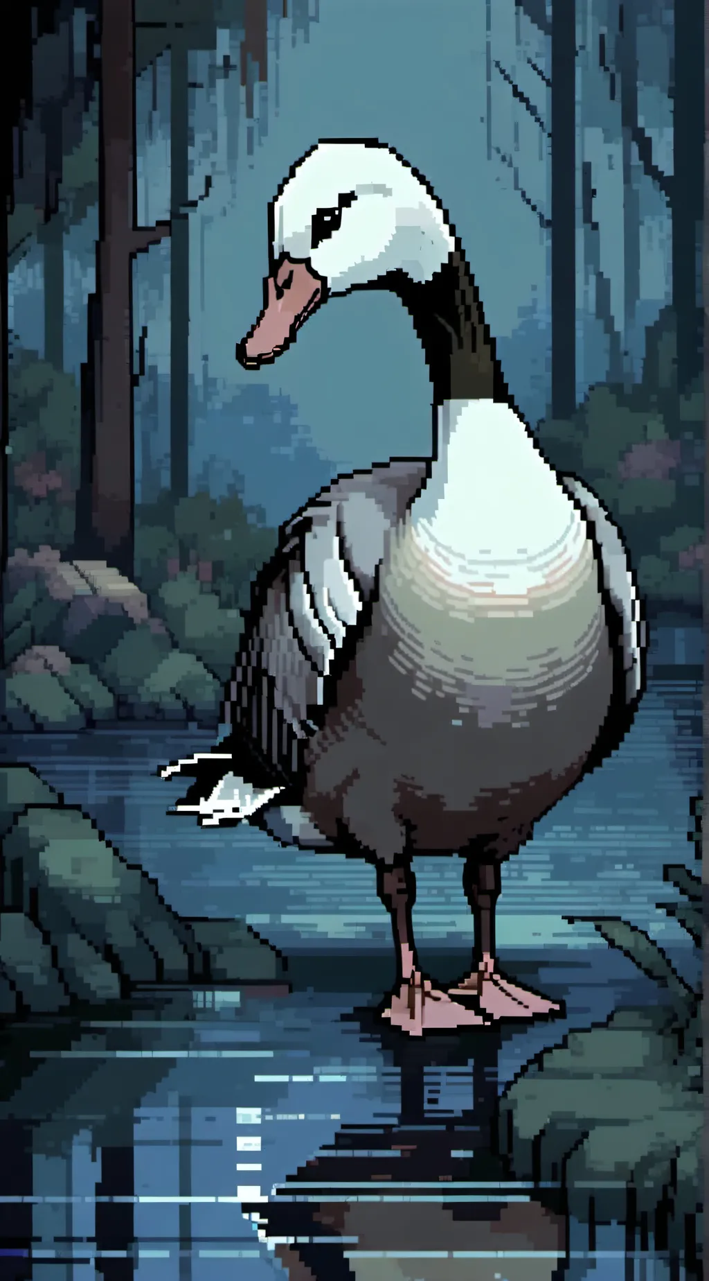 ai character: Giggles the goose background