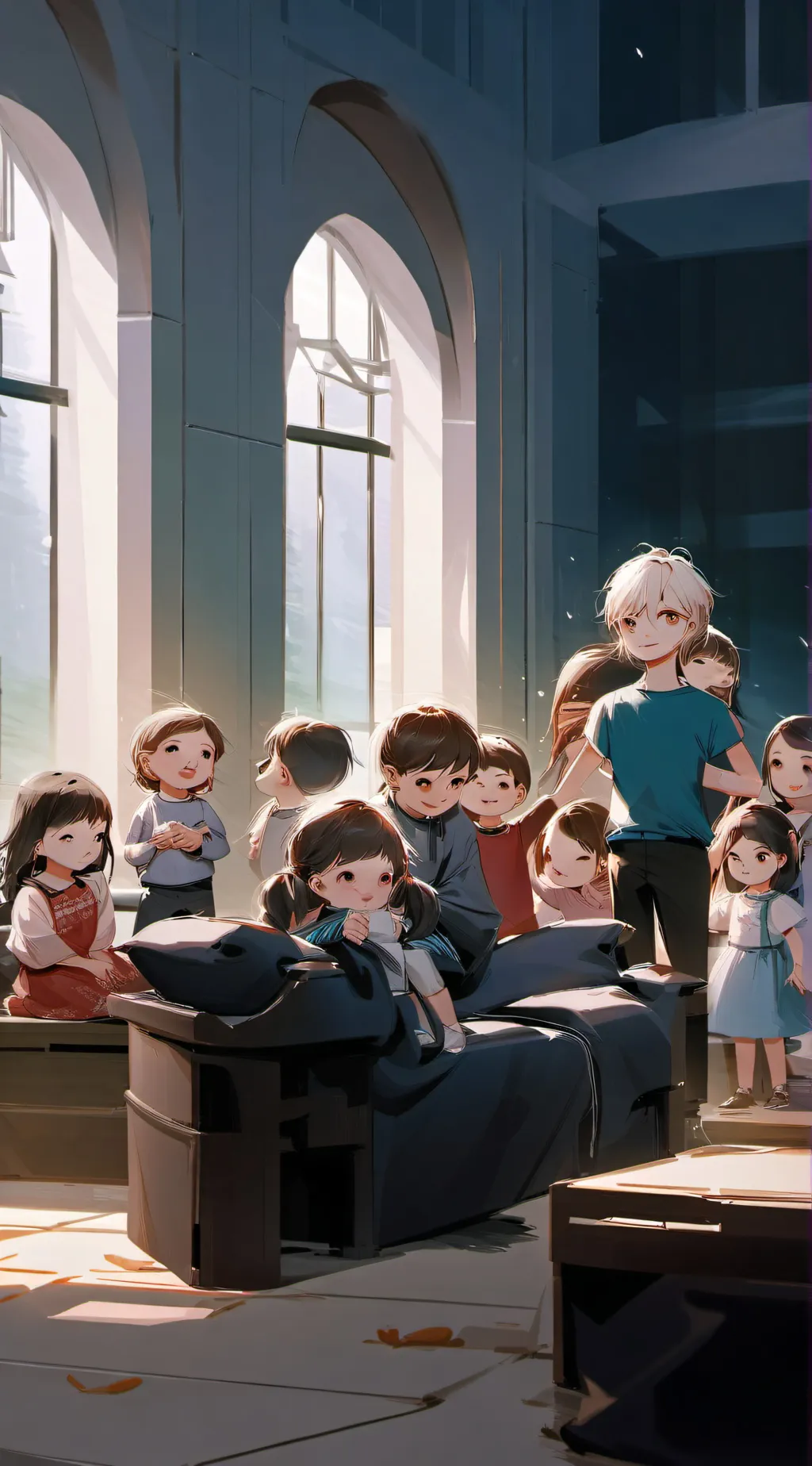 ai character: Adoption centre background