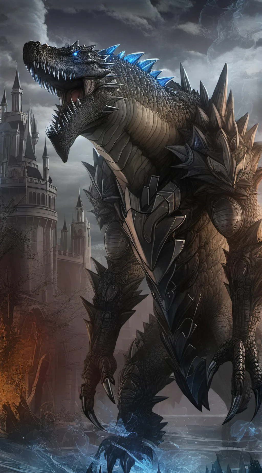 ai character: Godzilla background