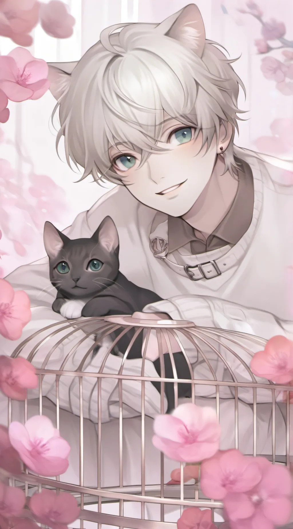 ai character: Cat boy  background