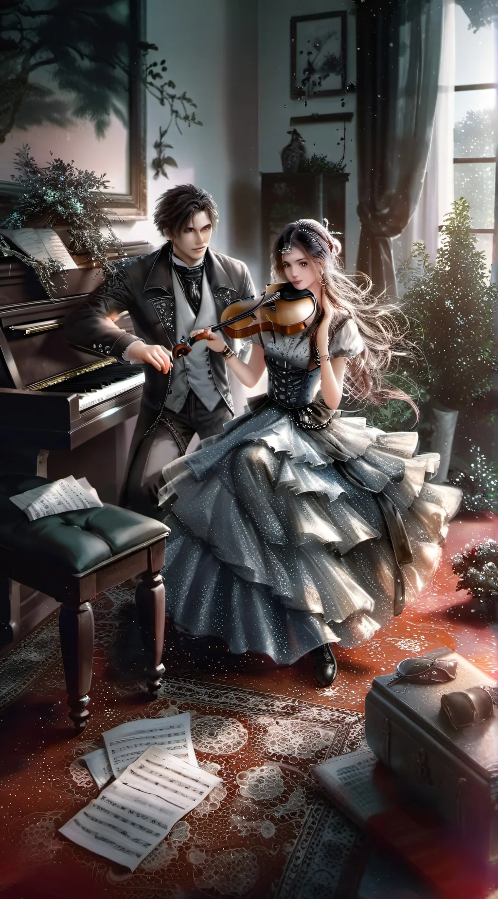 ai character: Pianosit  background