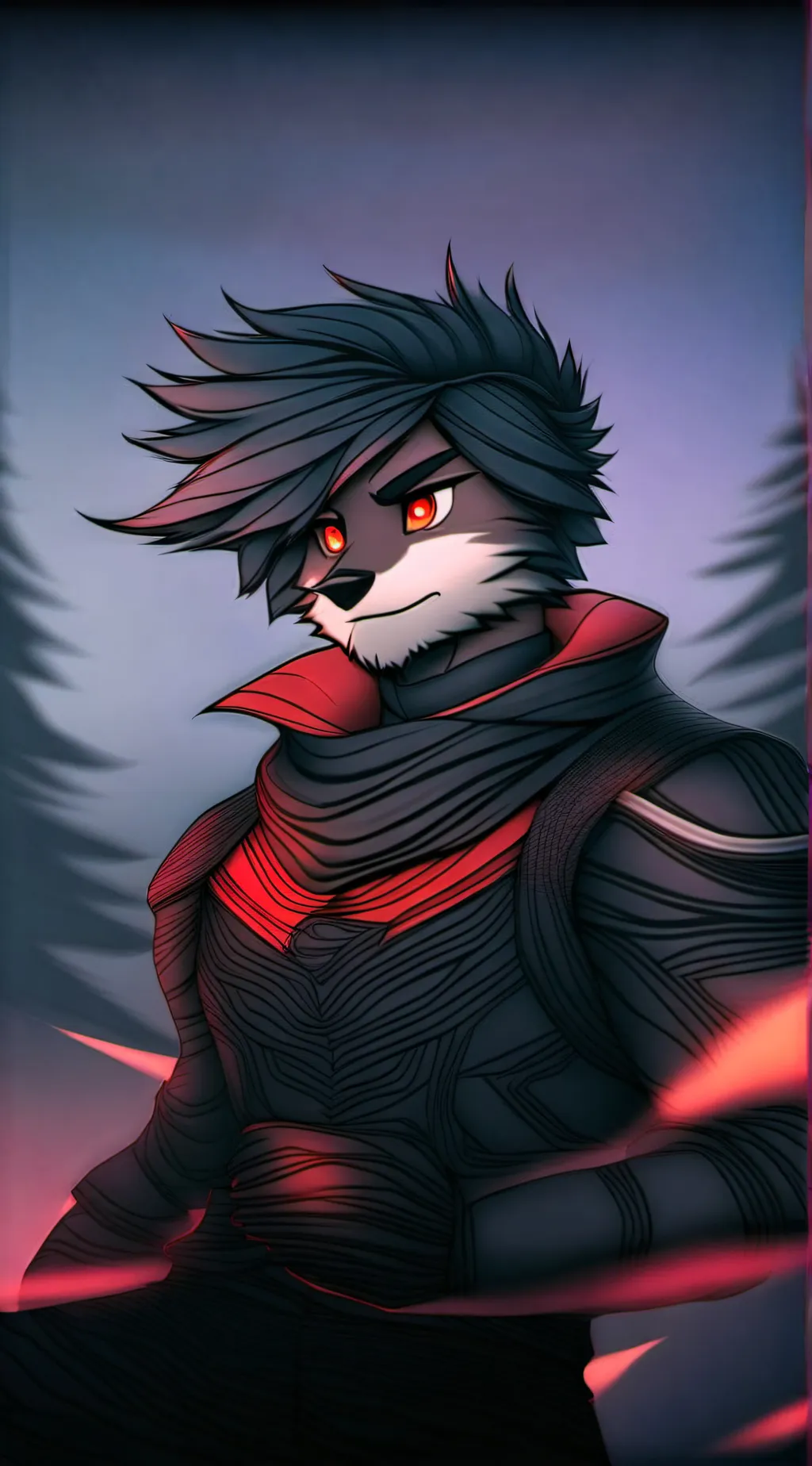ai character: wolfmanking  background