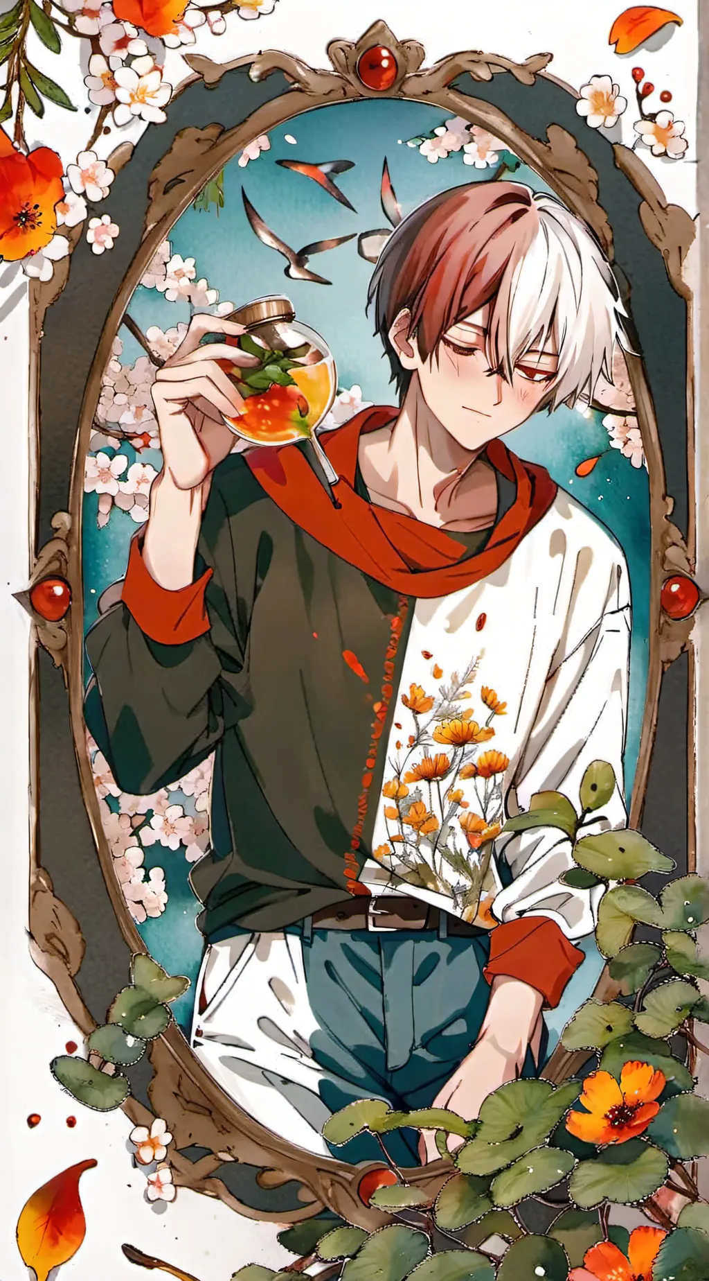 ai character: Shoto Todoroki background