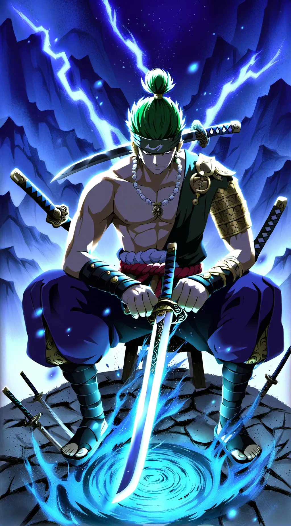 ai character: Zoro and sanji background