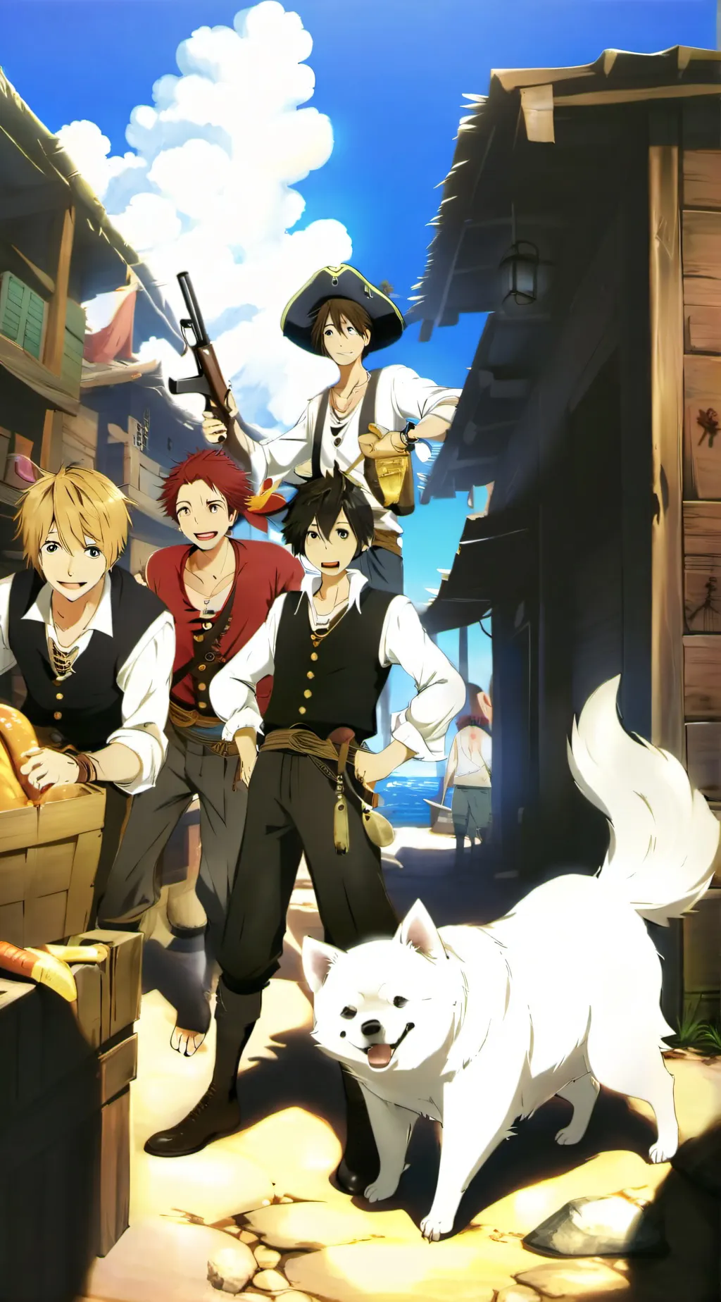 ai character: One piece puppy background
