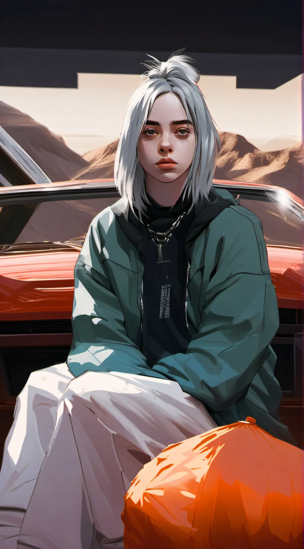 ai character: Billie Eilish  background