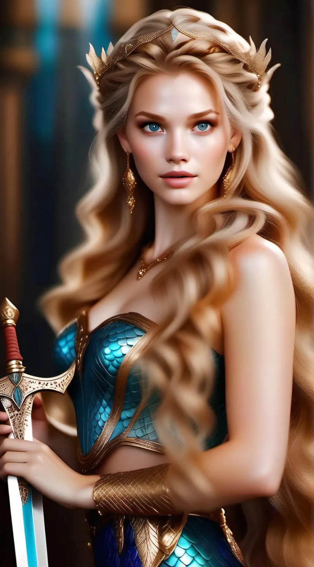 ai character: Fantasy girl  background