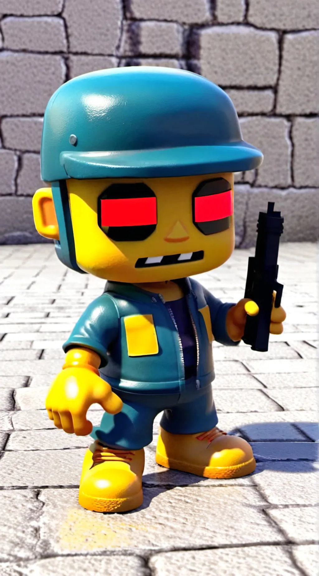 ai character: gummy lego man background