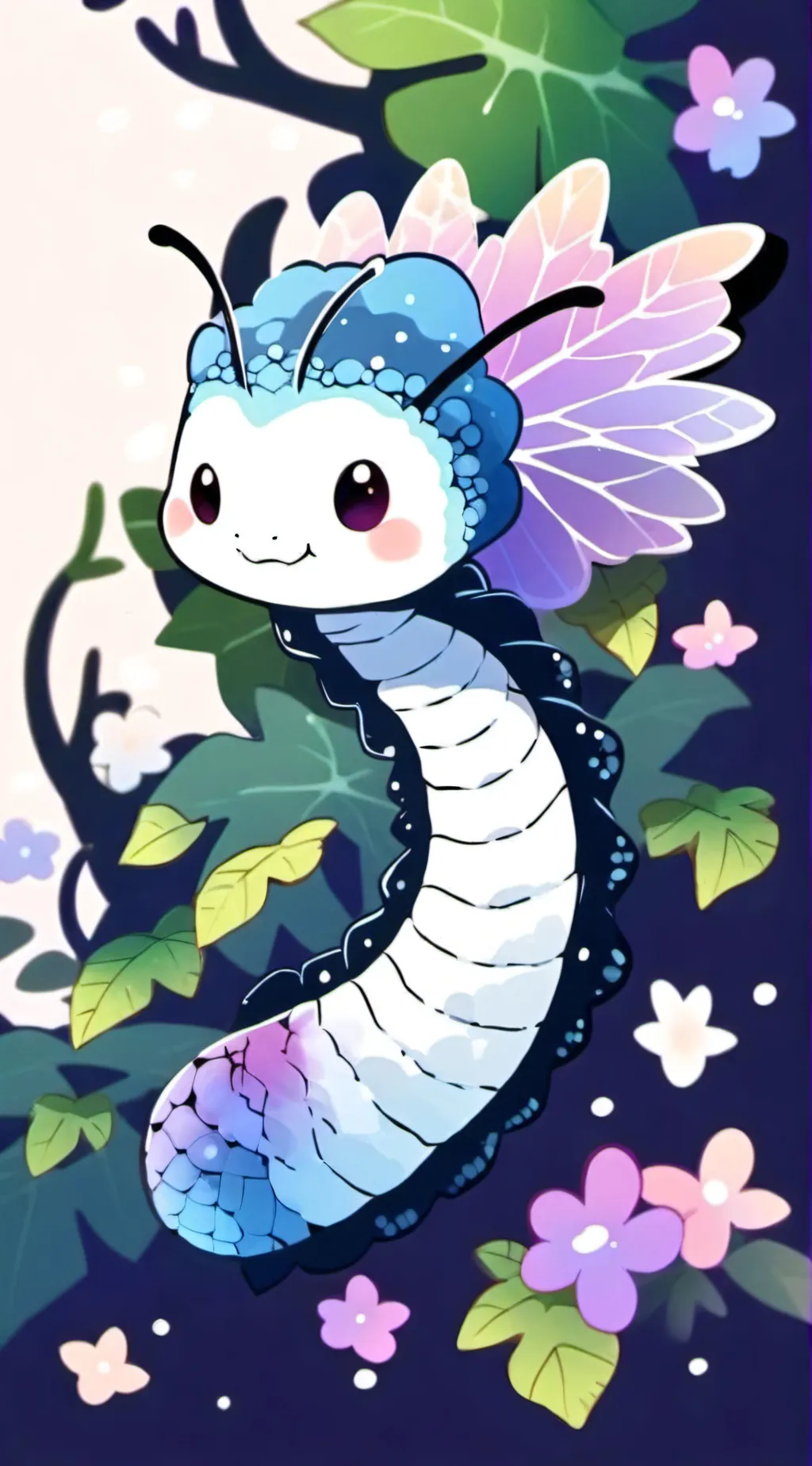 ai character: crystal worm background