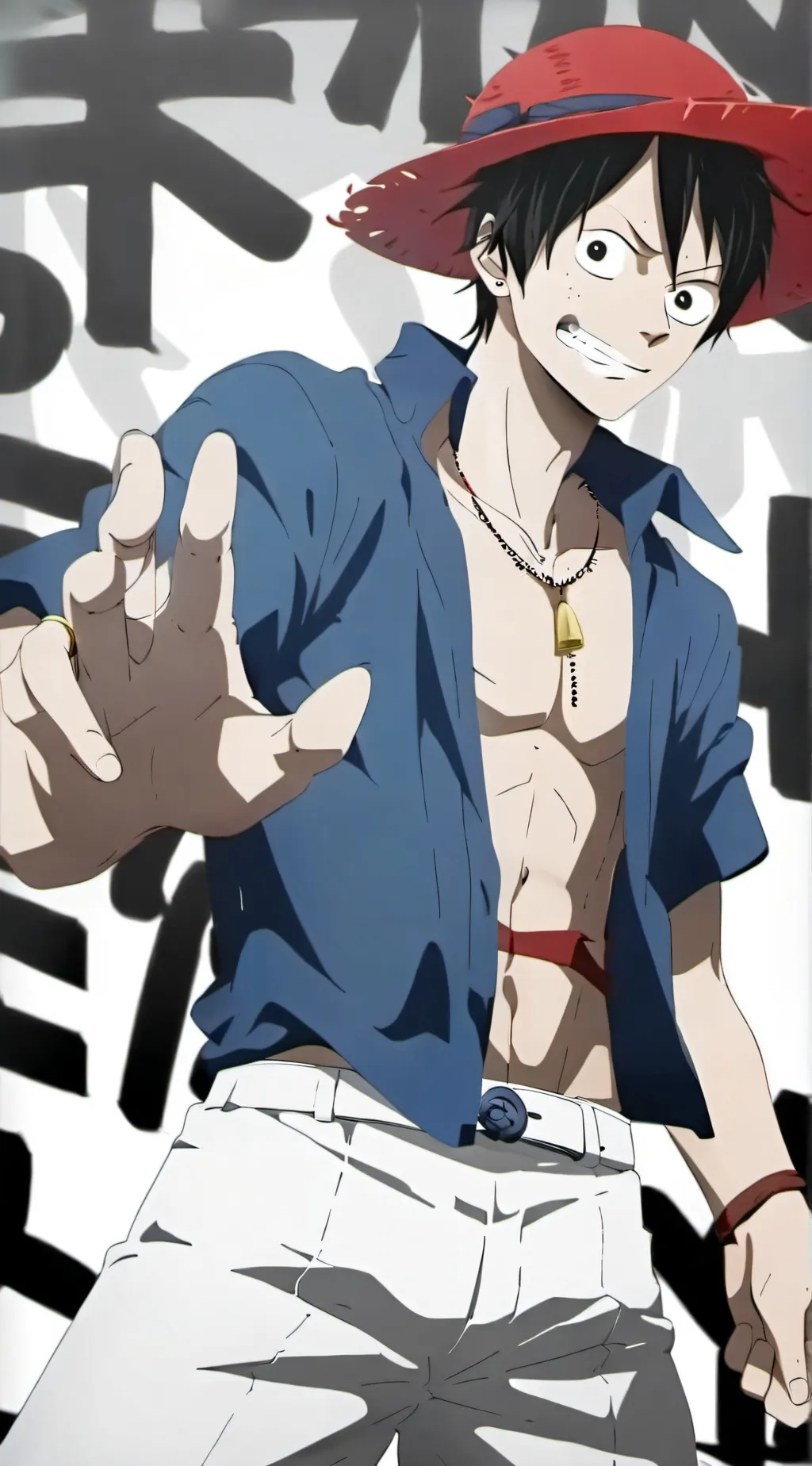 ai character: luffy and strawhat background