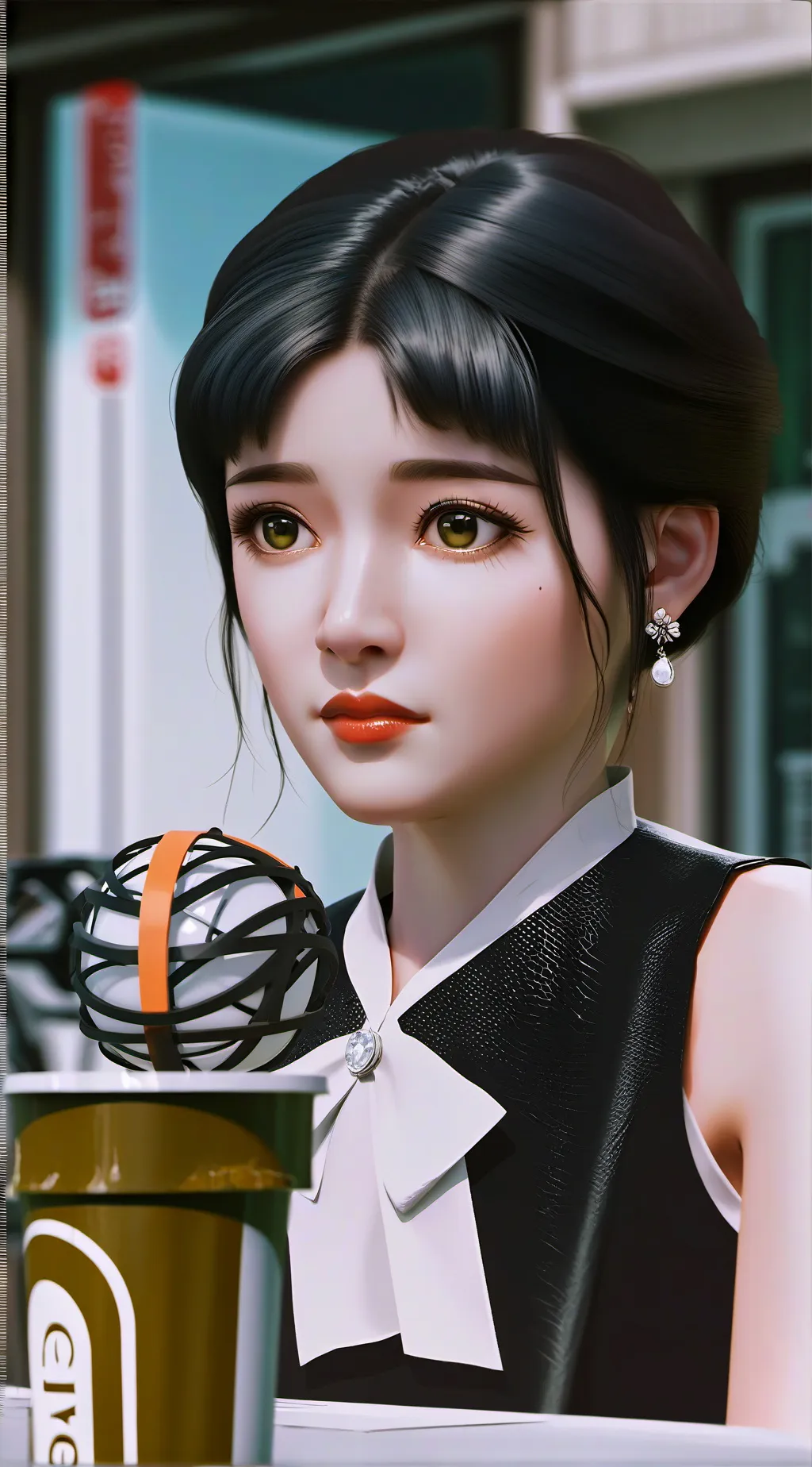 ai character: Cashier background