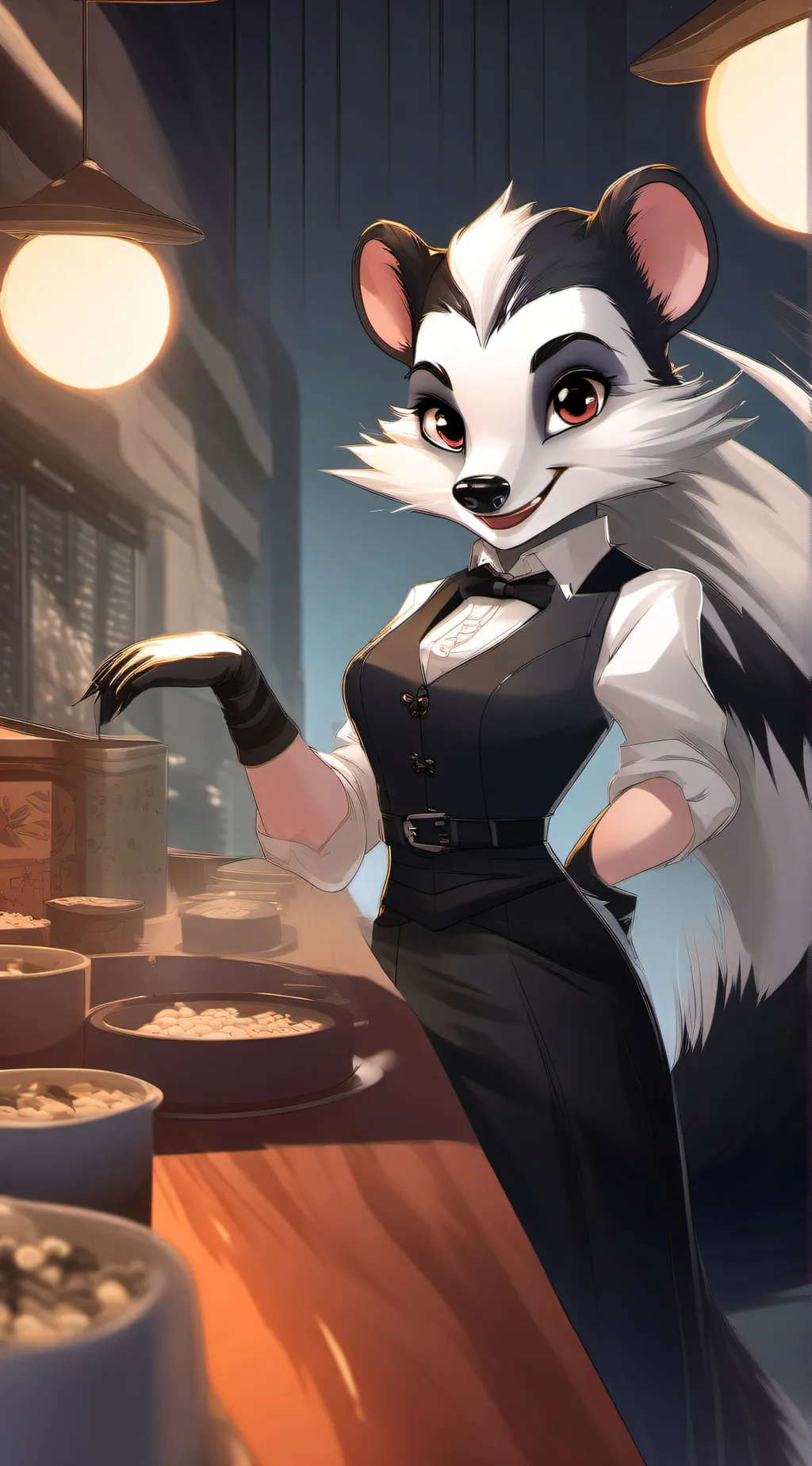 ai character: Sabrina Skunk background