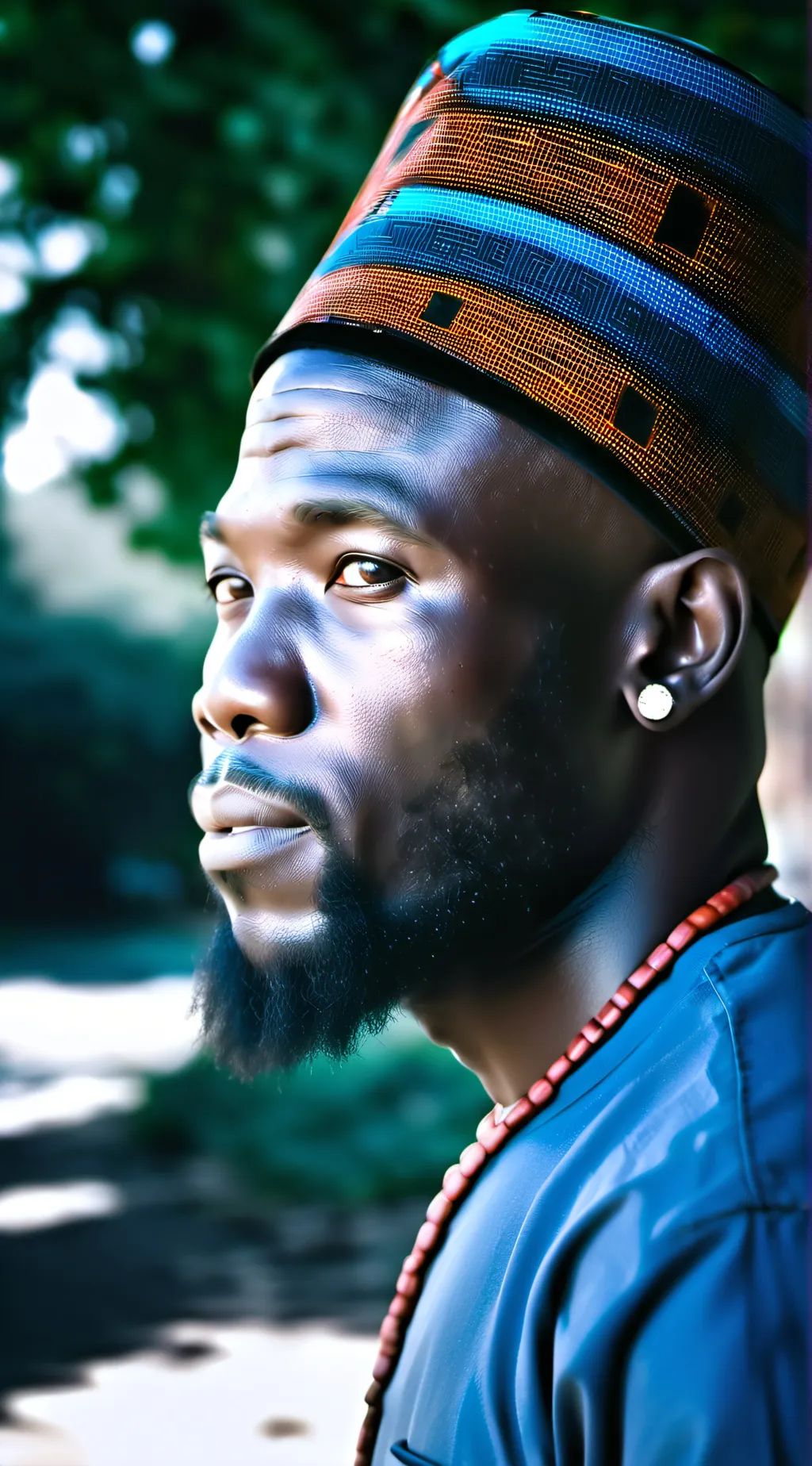 ai character: african guy  background