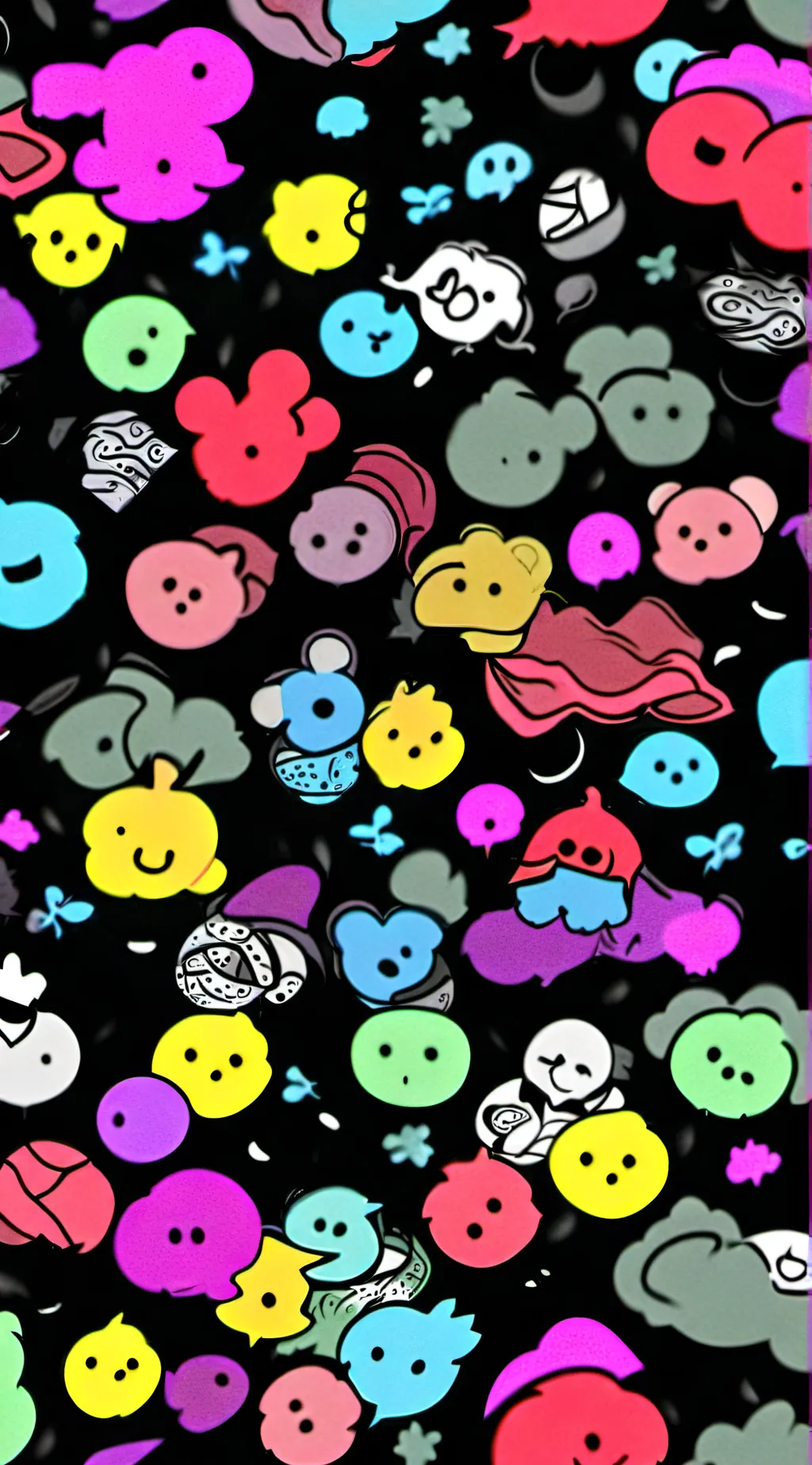 ai character: smiling critters background