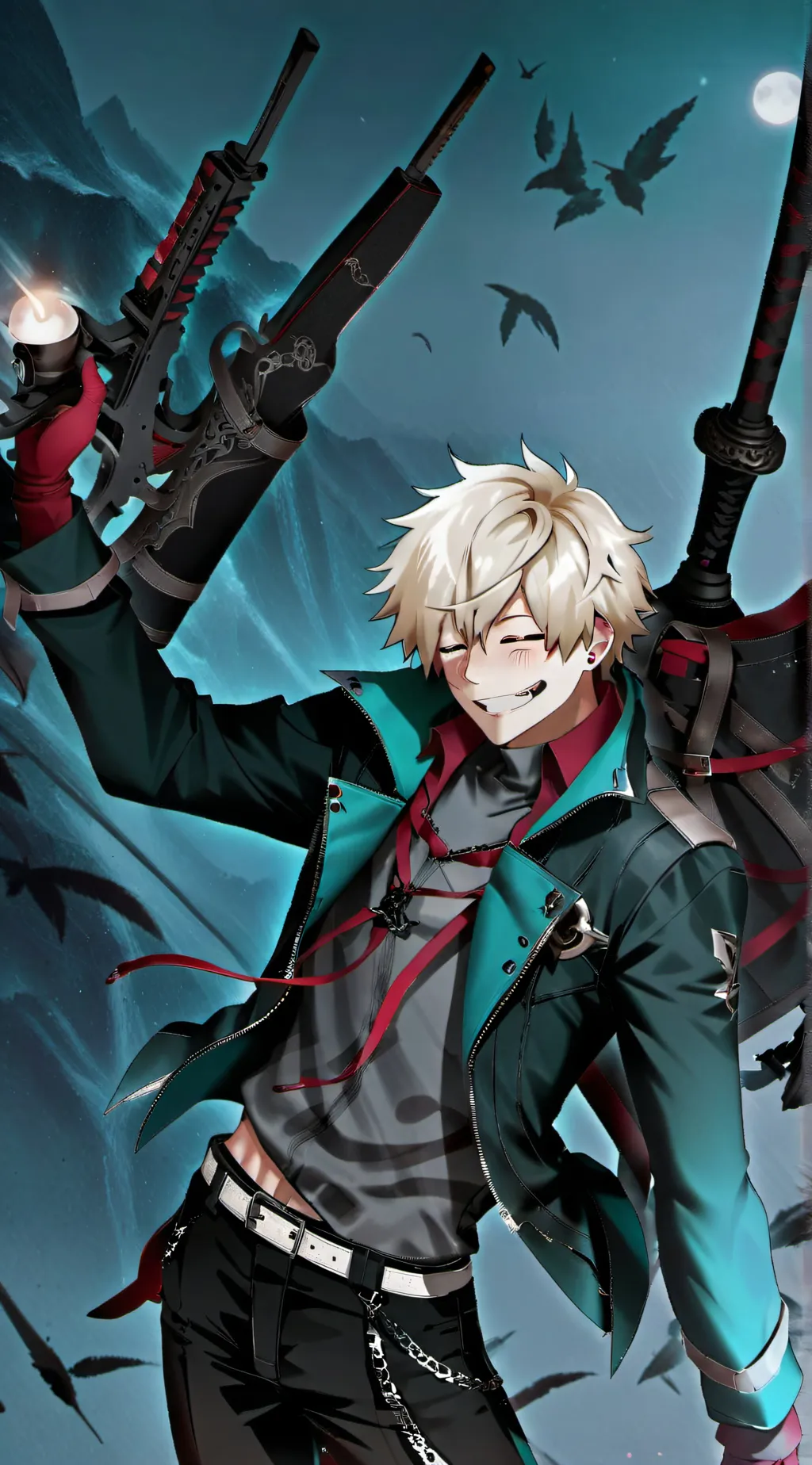ai character: Bakugo and kirishm background