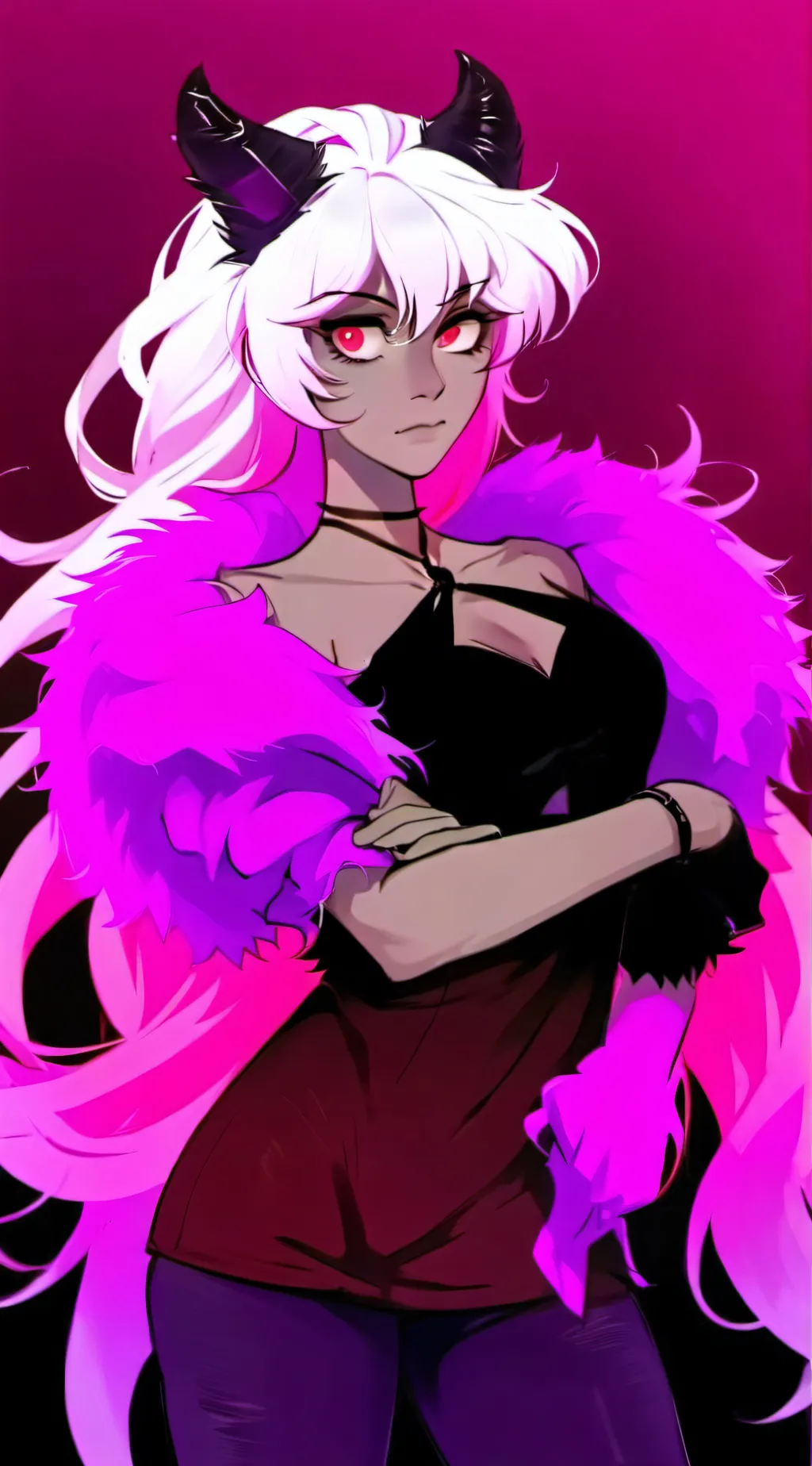 ai character: girl angel dust background