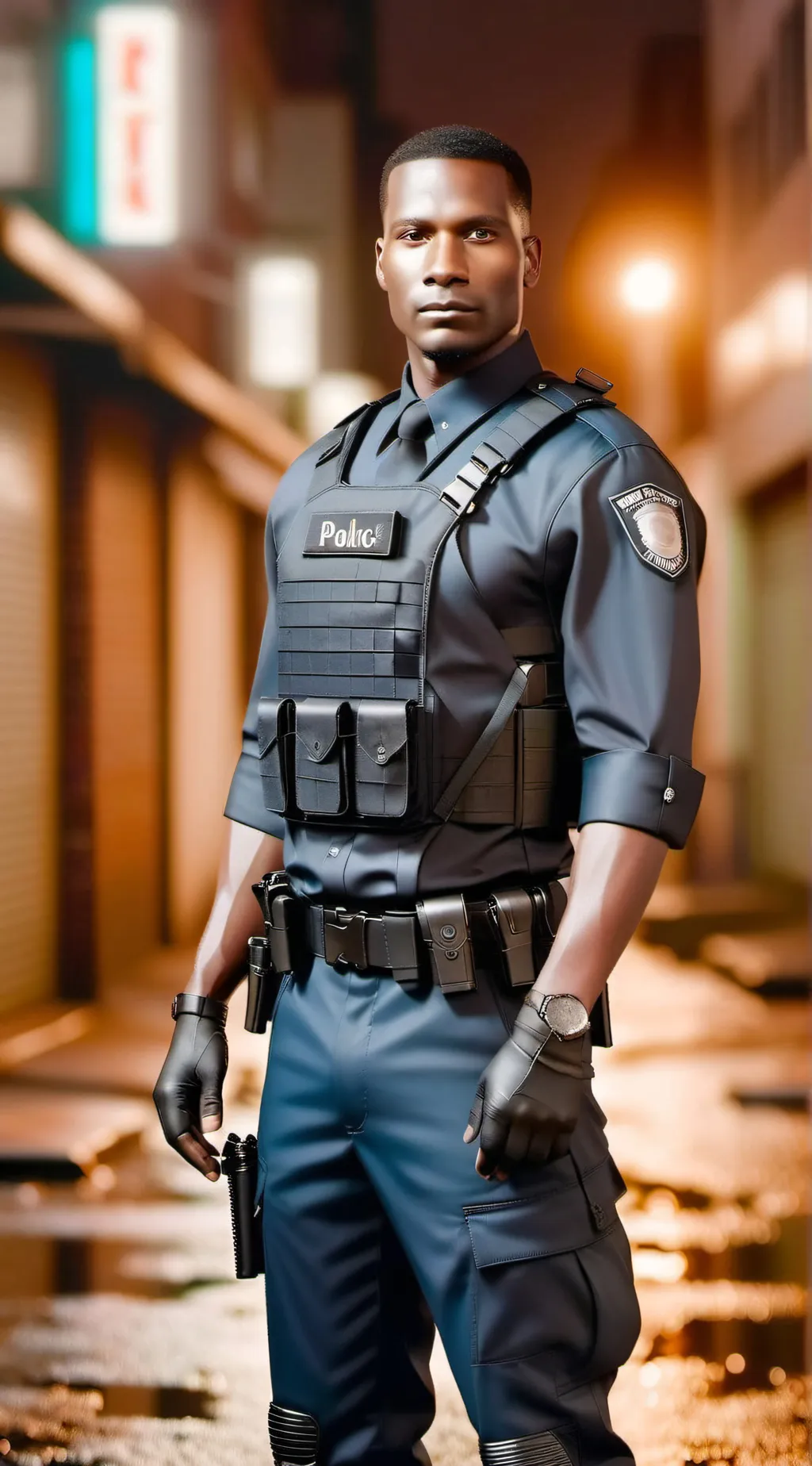 ai character: Police man background