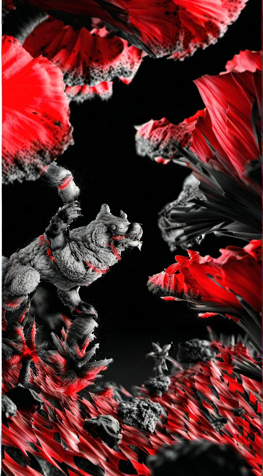 ai character: titan drill dragon background