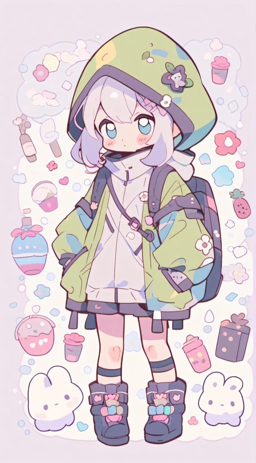 ai character: Snowy forest FPE background