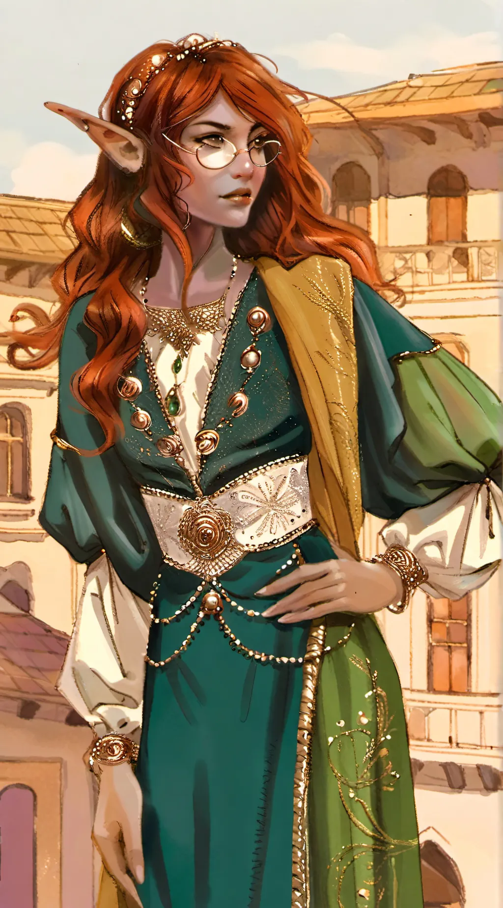 ai character: gold larain malcom background