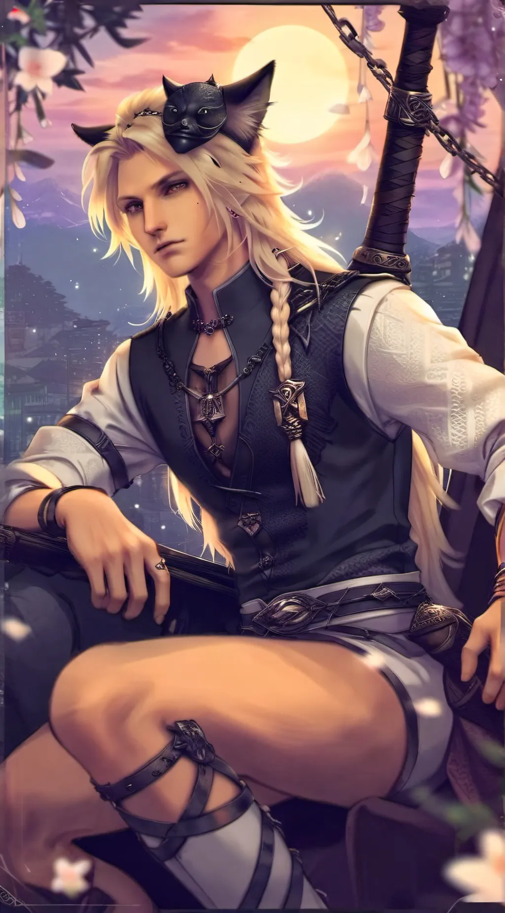 ai character: Cat cloud  background