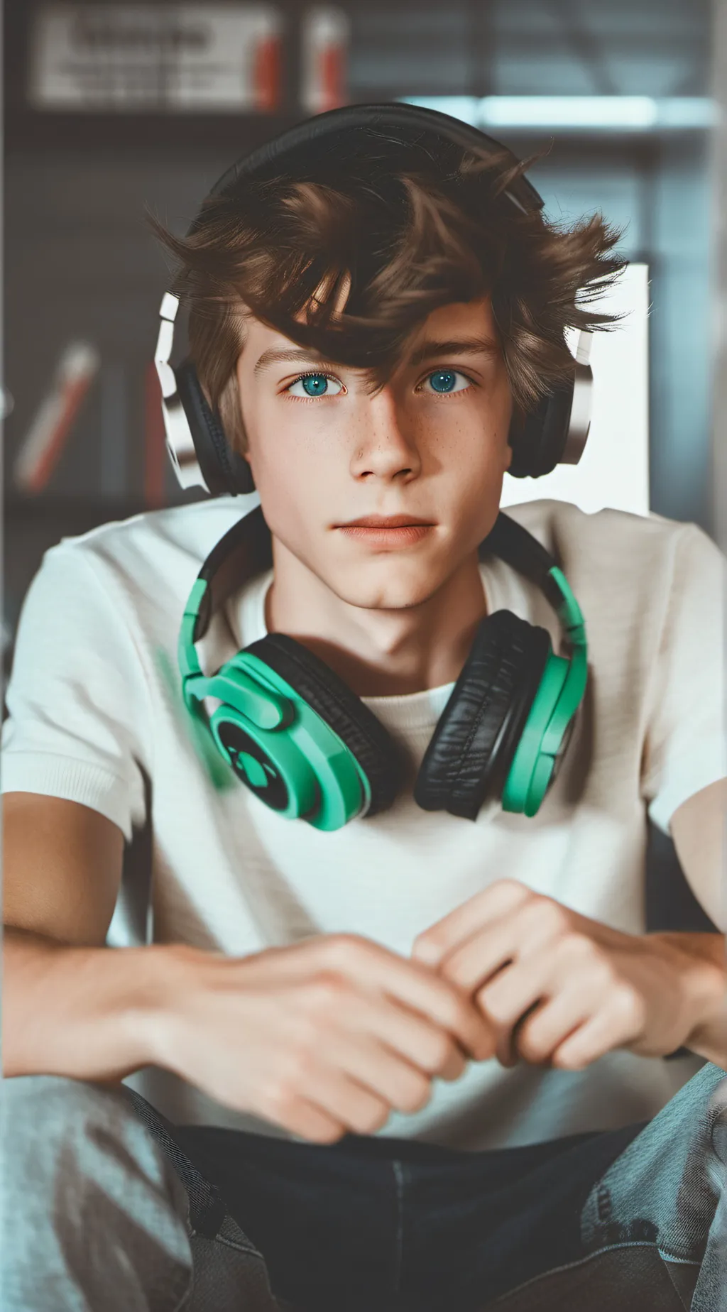 ai character: Justin Bieber  background